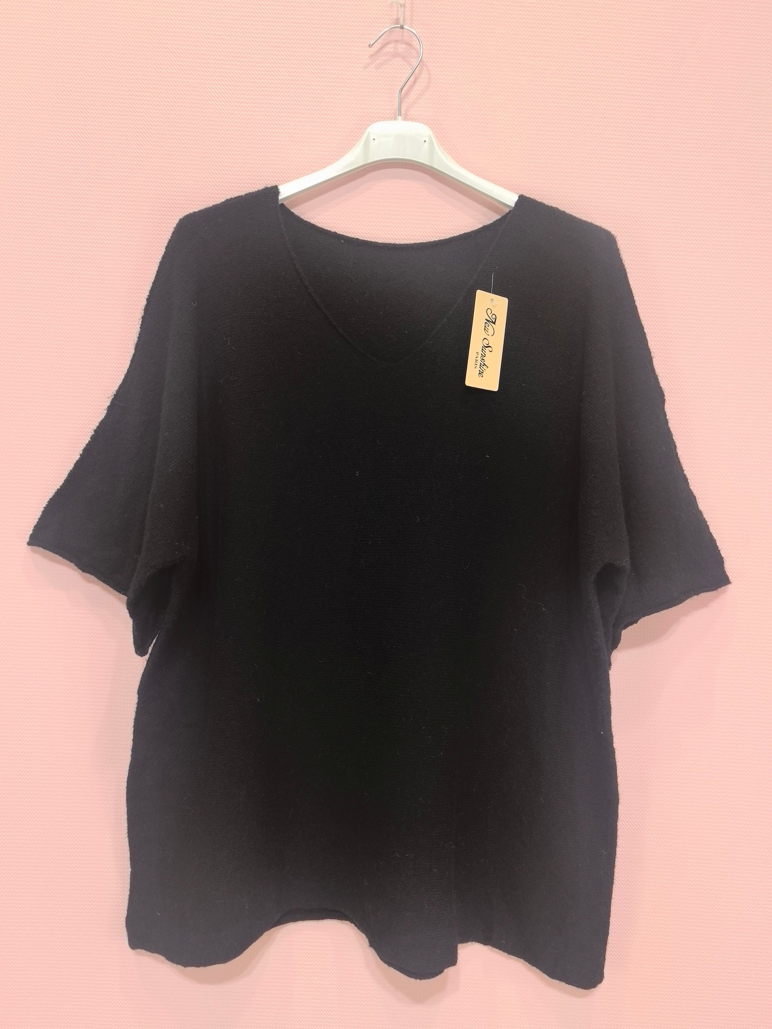 Pull ample manches courtes en maille douce (x8)