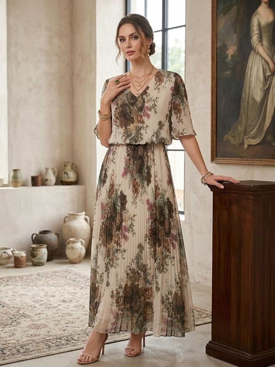 Robe Plissé Imprimée (x4)