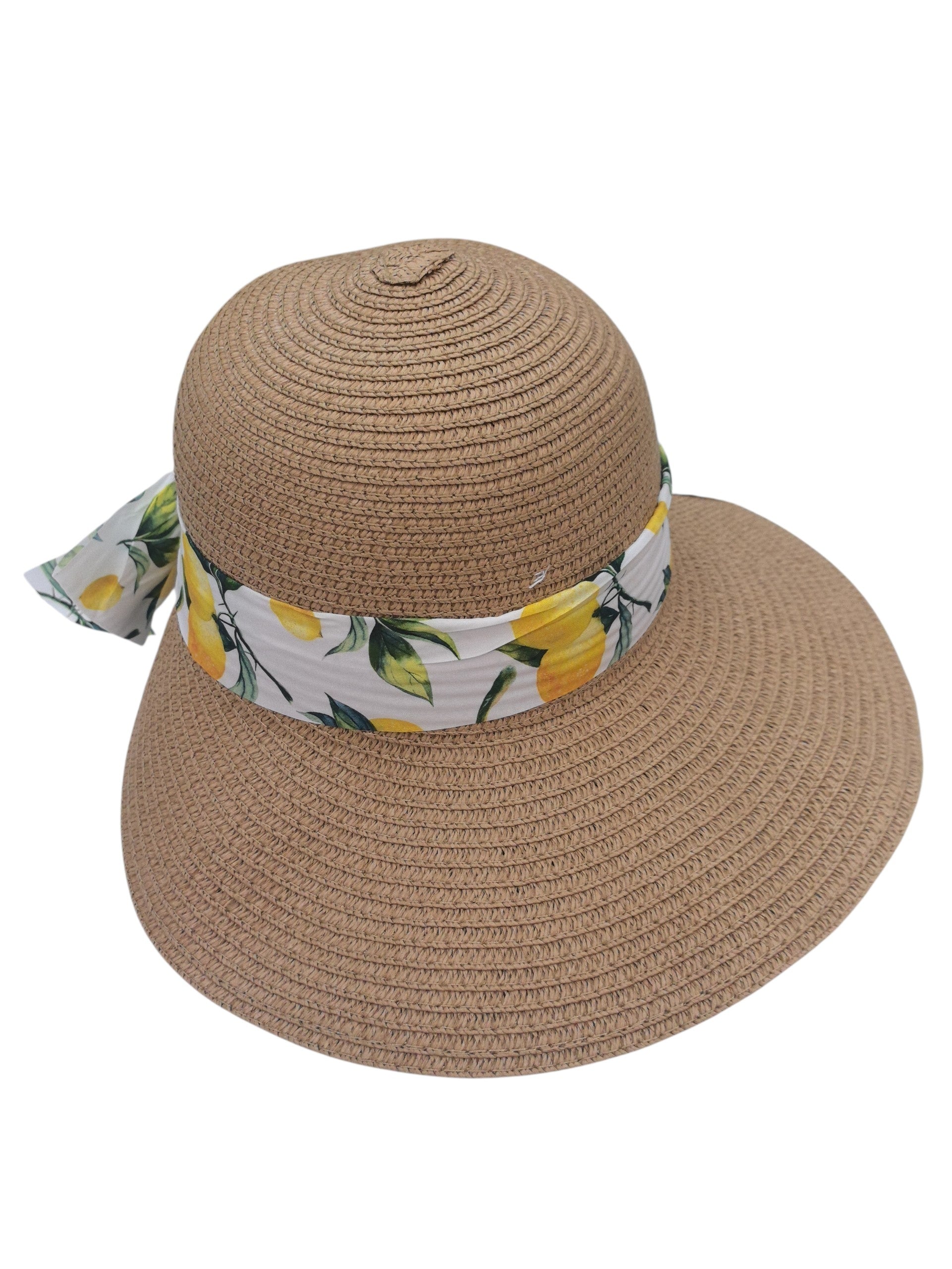 Chapeau de paille femme à bandeau citron (x12)