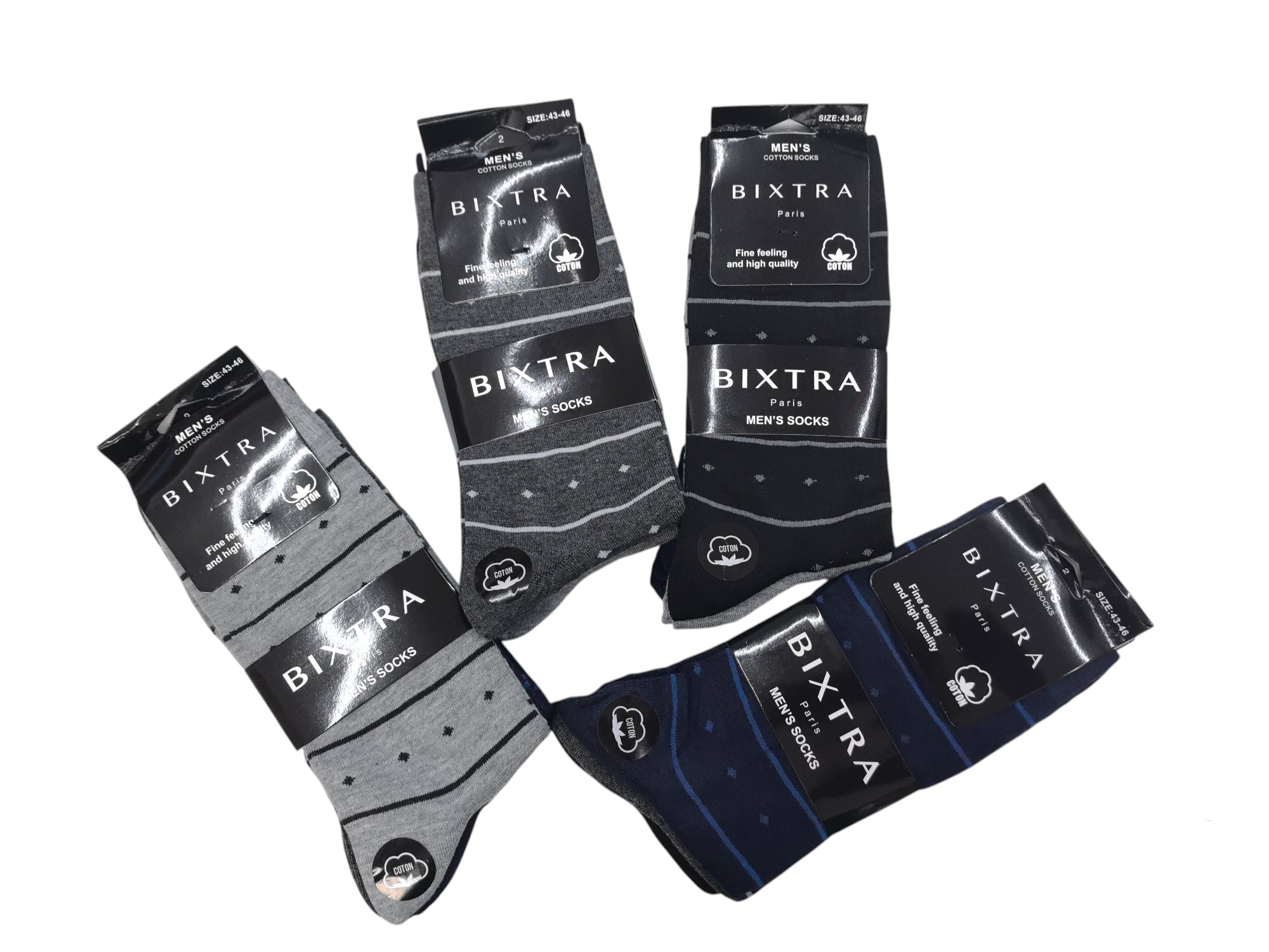 Chaussettes Homme noir Motifs Mélangés (x24)