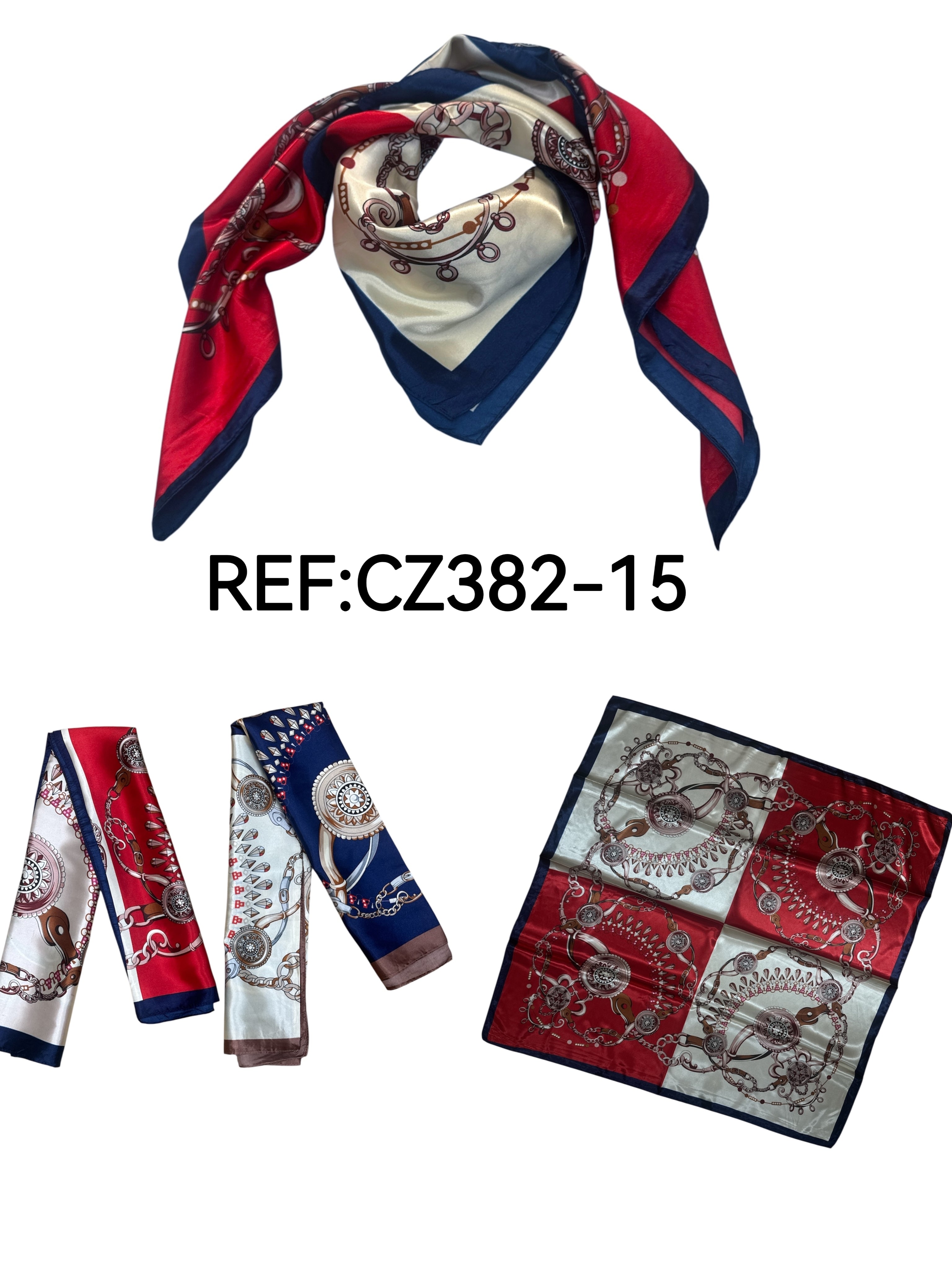 Foulard carré 90cm imprimé fantaisie (x10)#15