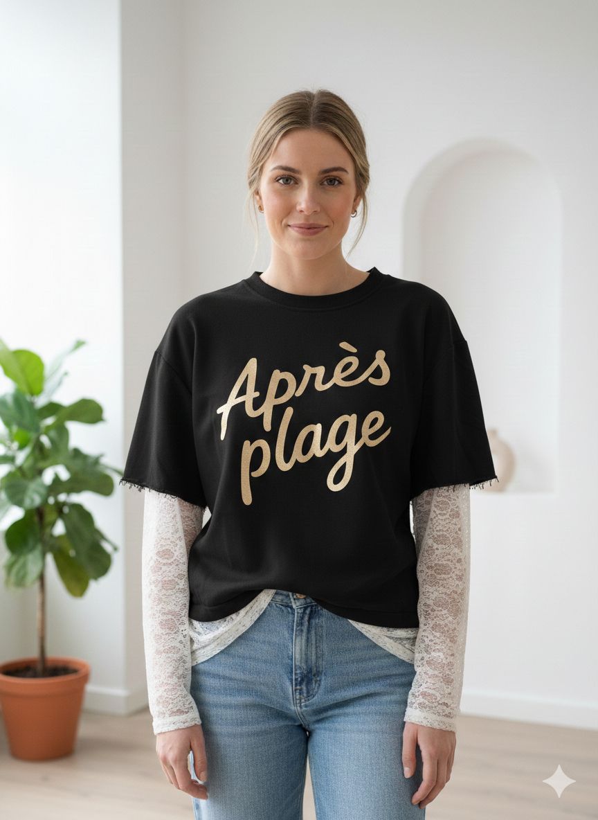 Sweat avec manches en dentelle(x6)