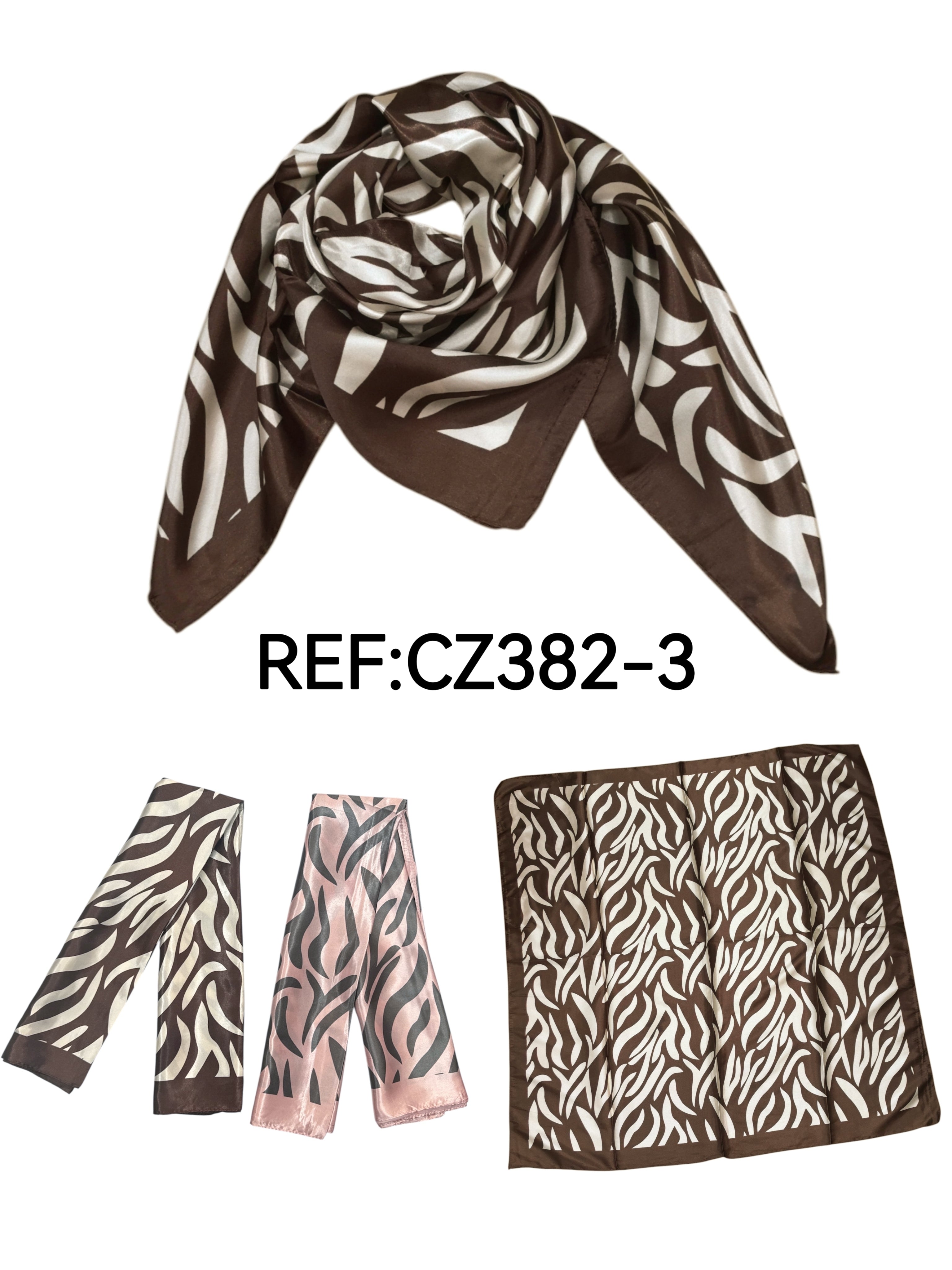 Foulard carré 90cm imprimé fantaisie (x10)#3