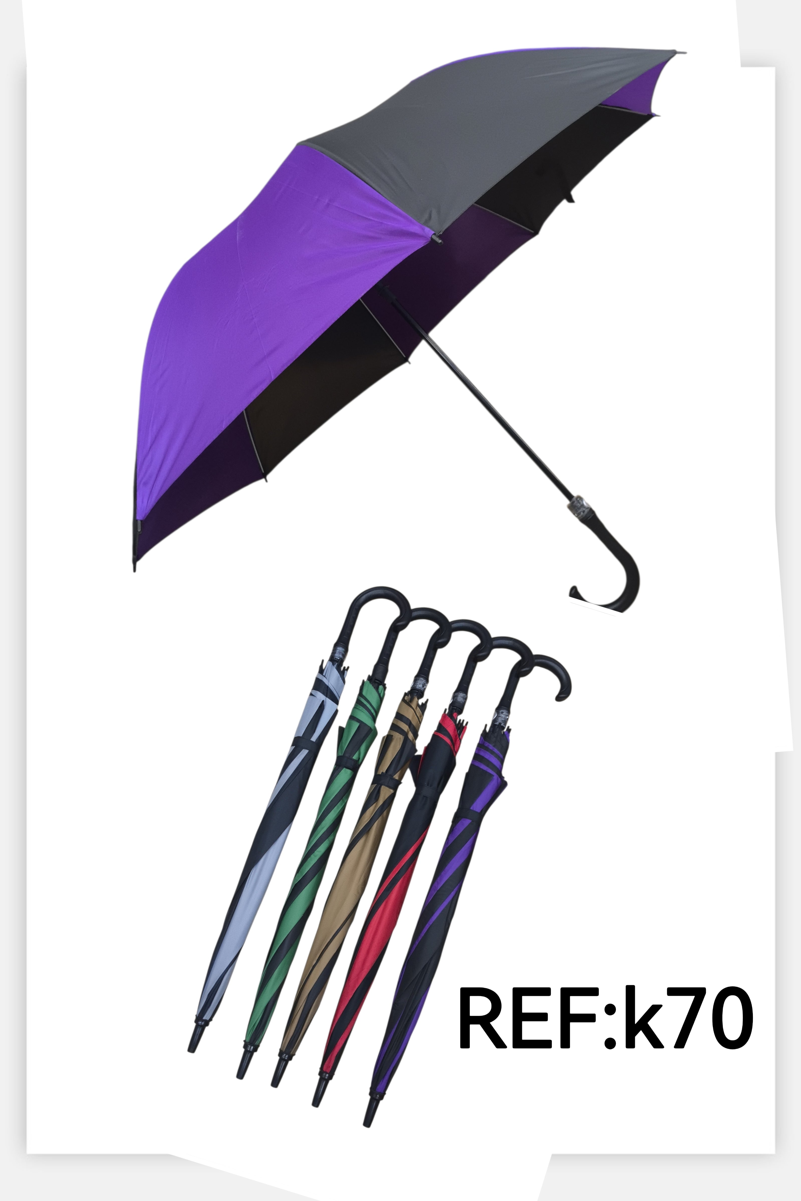 Parapluie long bicolore (x12)
