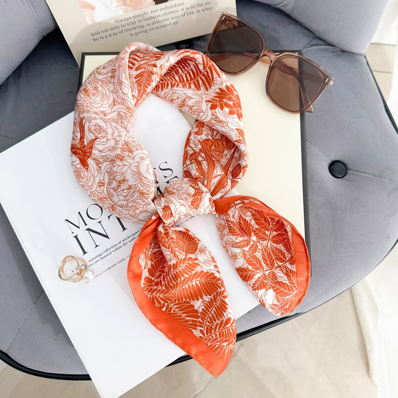 Foulard Carré touche soie 70cmx70cm (x12)#63