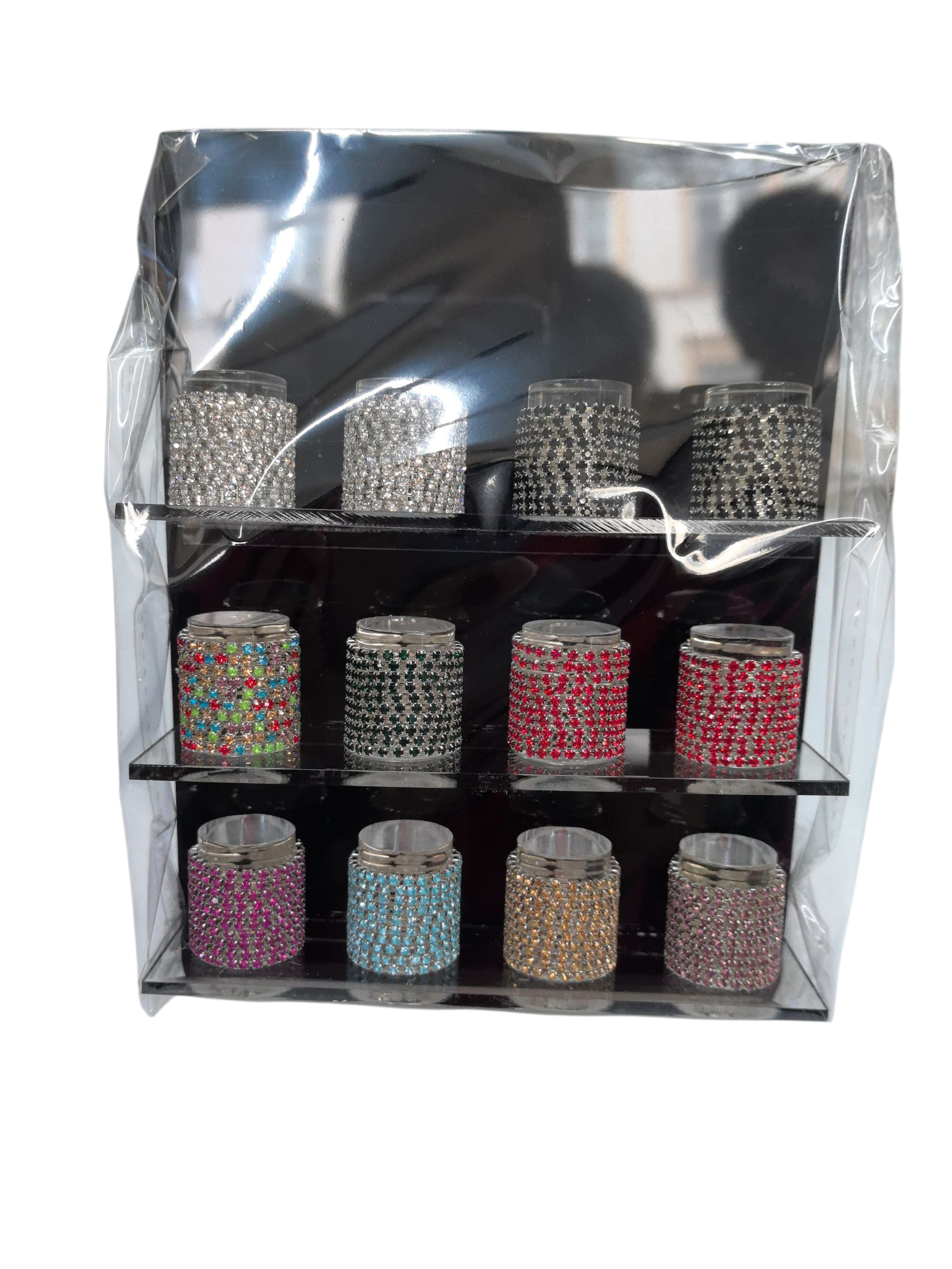 Bagues strass (x120) présentoir inclus 0,25€/unité