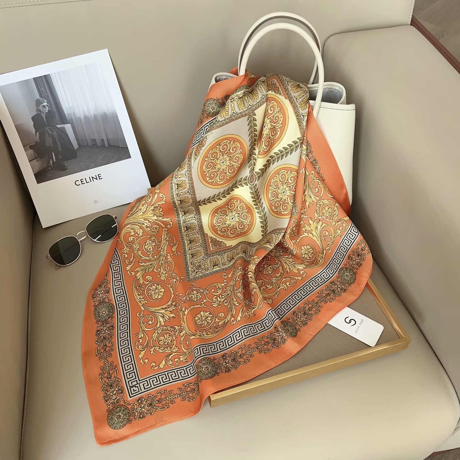 Foulard Carré touche soie 70cmx70cm (x12)#51