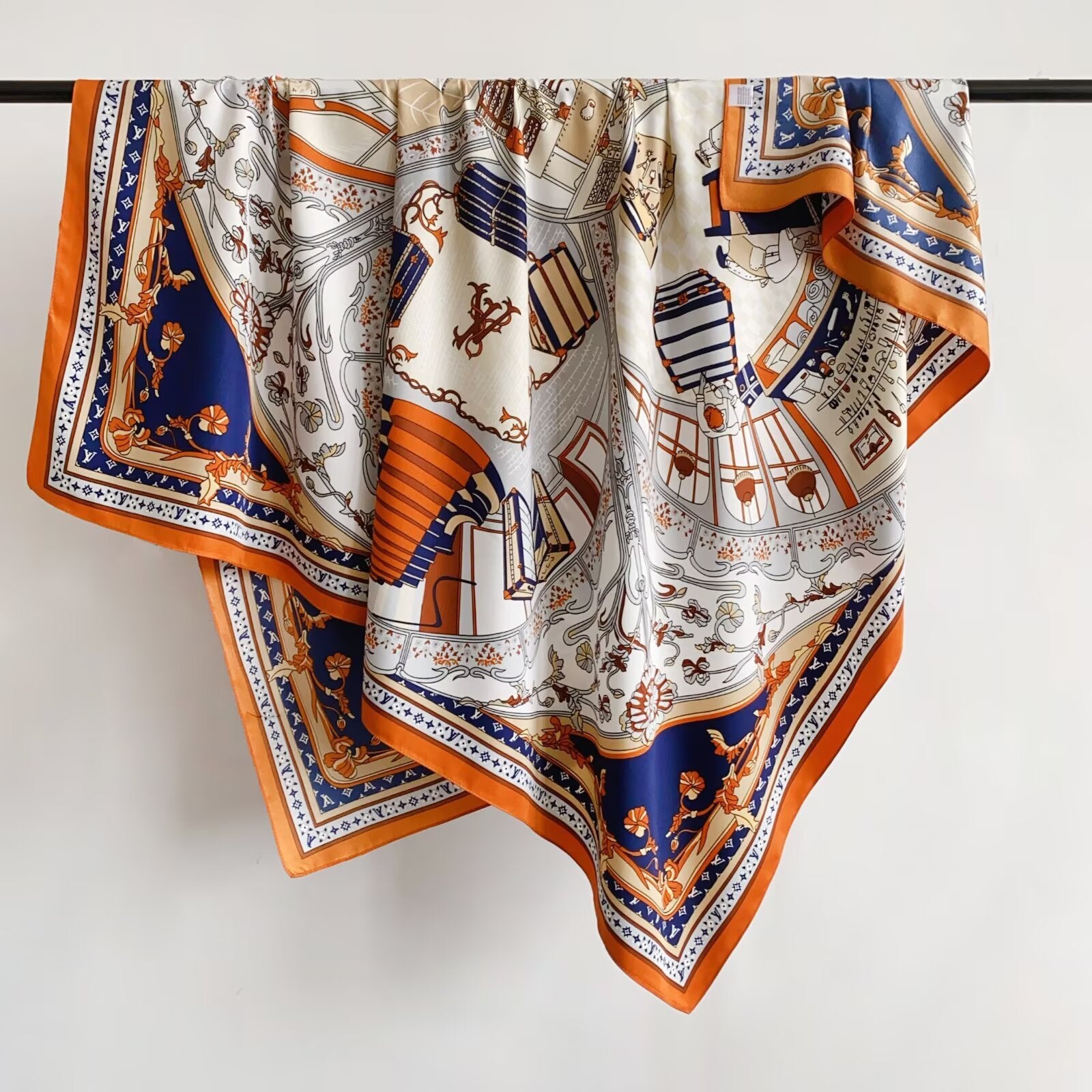 Foulard Carré touche soie 130×130cm (x6)#35