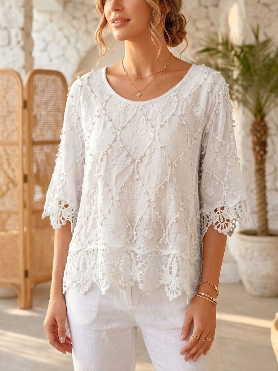 Blouse à broderie anglaise(x6)