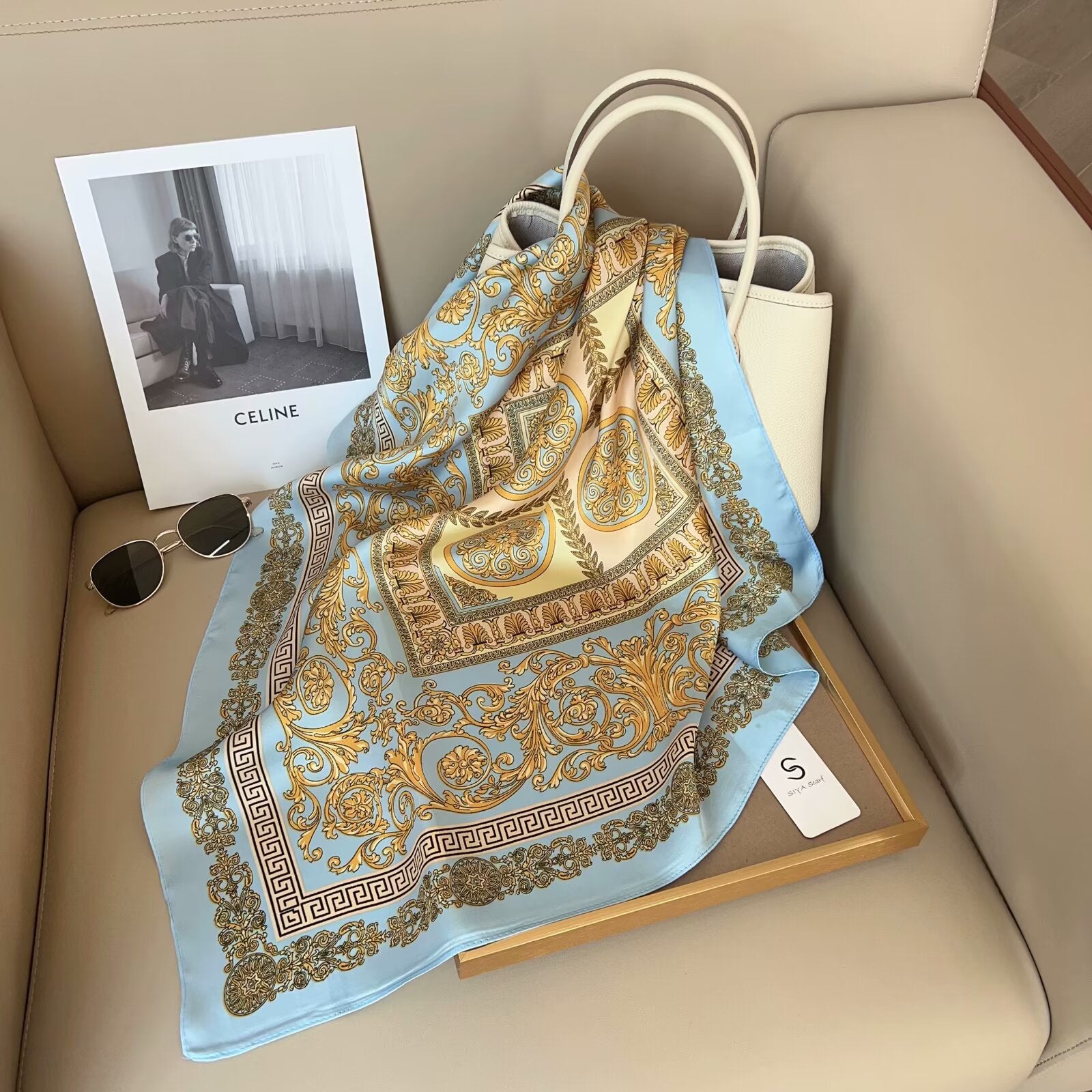 Foulard Carré touche soie 70cmx70cm (x12)#51