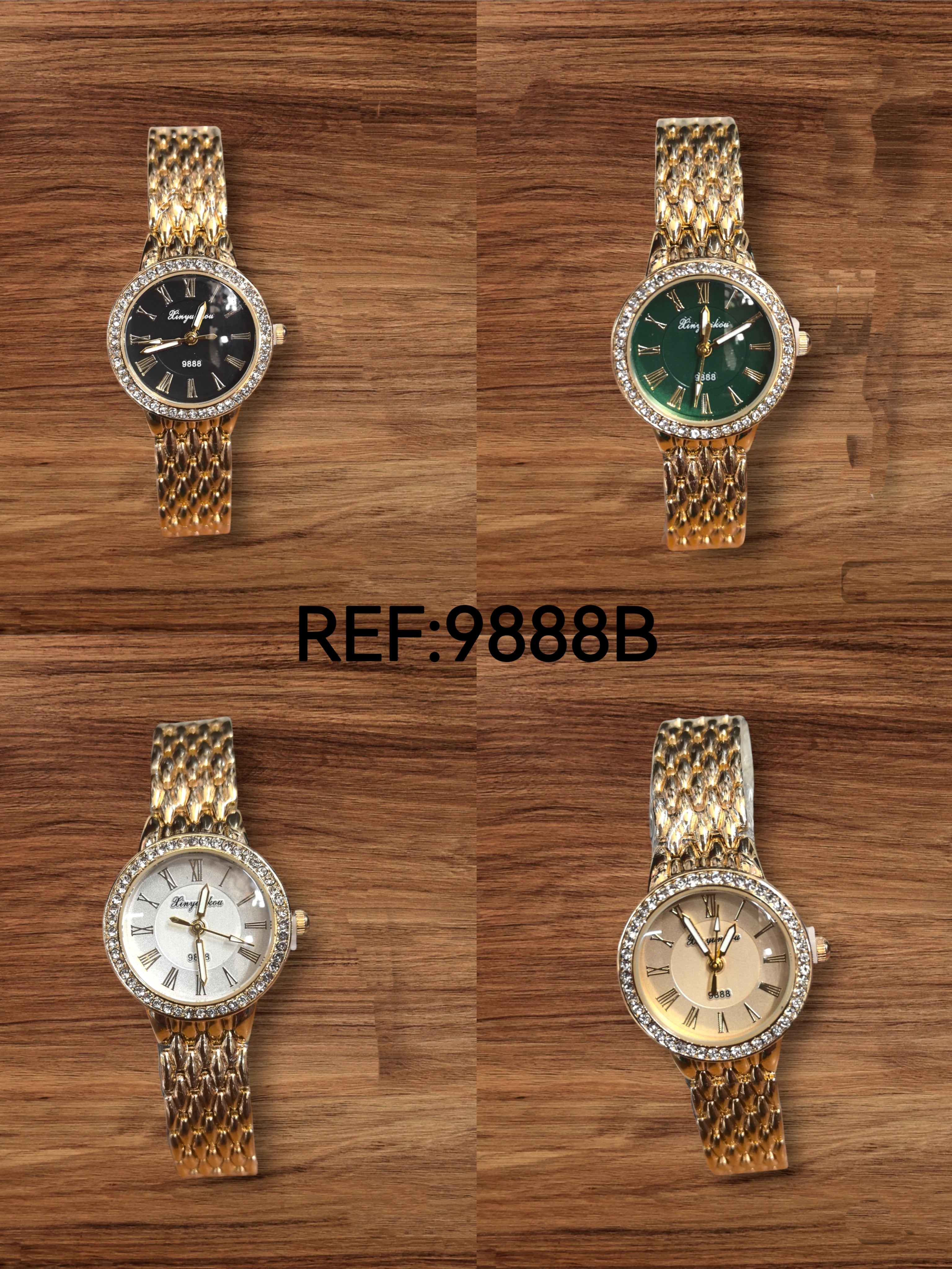 Montres femme bracelets métal Doré 9888B (x5)