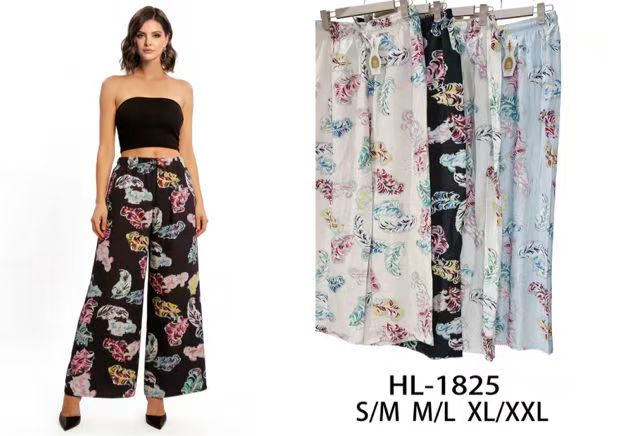 Pantalon fluid Imprimé de plumes(x12)#1825