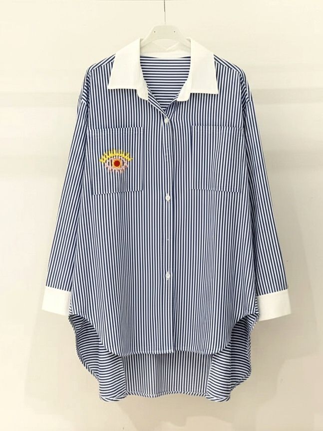 Chemise À Rayures Over Size (x6)