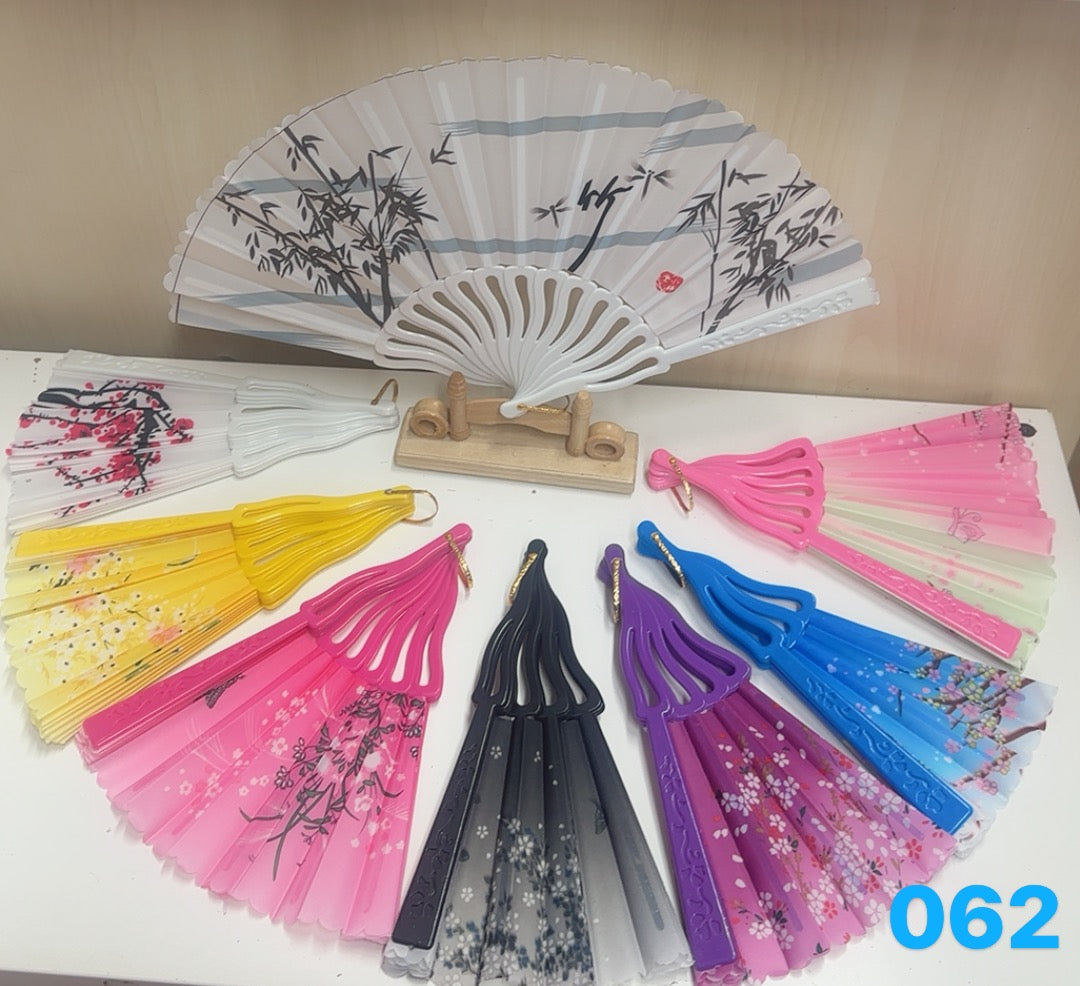 Éventails motif Bambou de fleur de prune(x12) #062