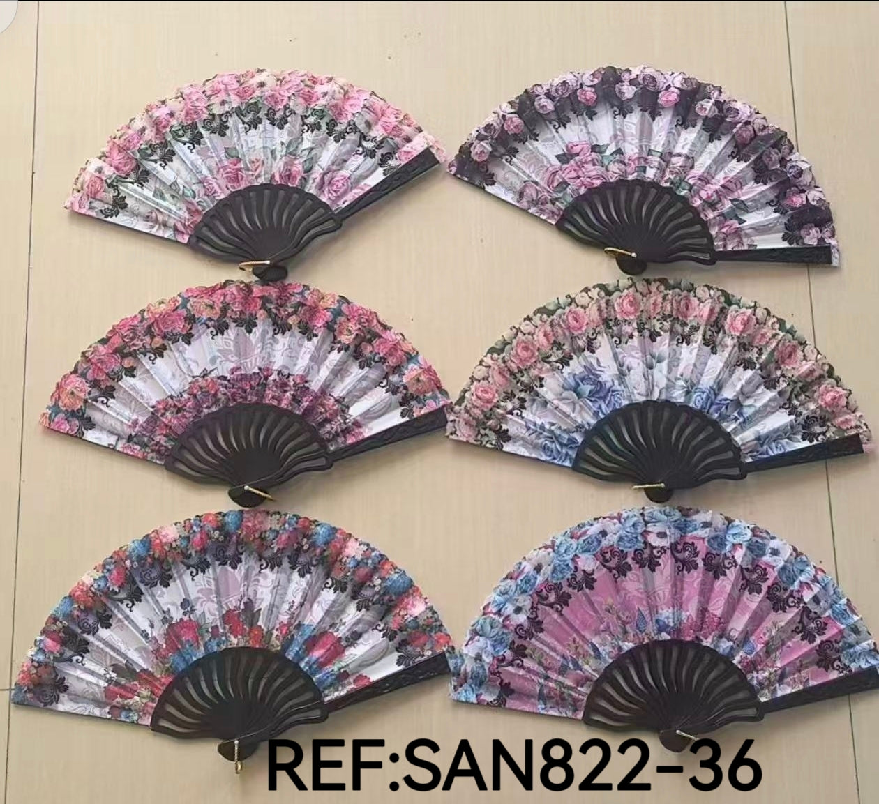 Éventails motif fleur (x12)#36