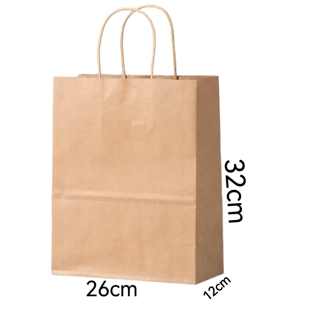 LOT DE 120 -Sacs papier kraft /26x12x32cm (couleurs mélangées)
