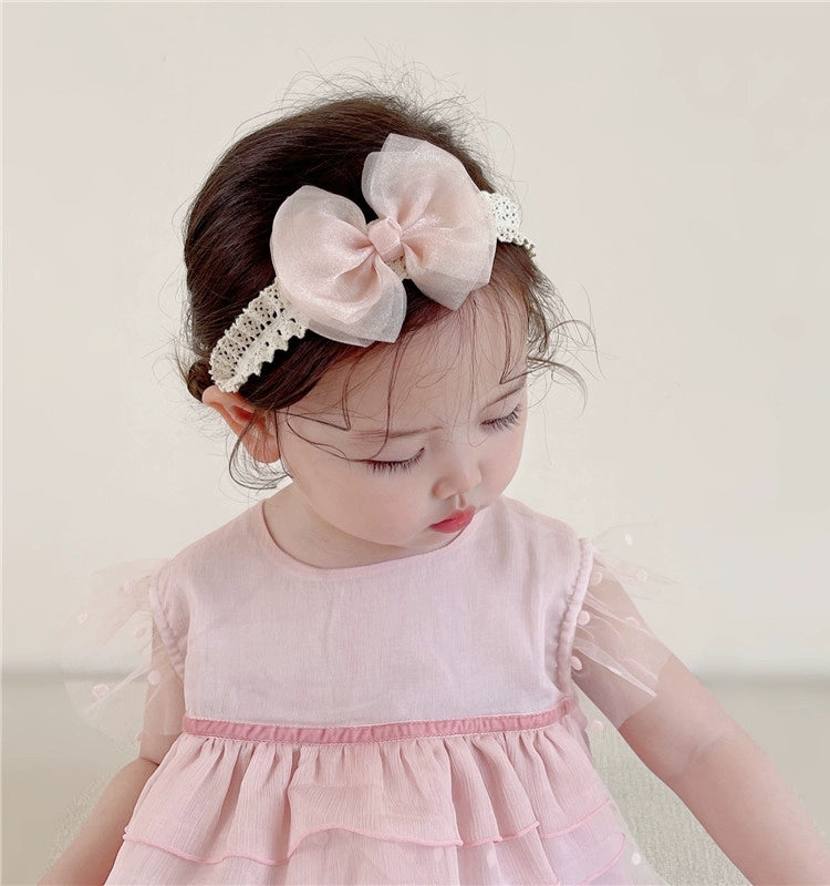 Bandeau Élastique de bébé motif fleur dentelle (x12)#G