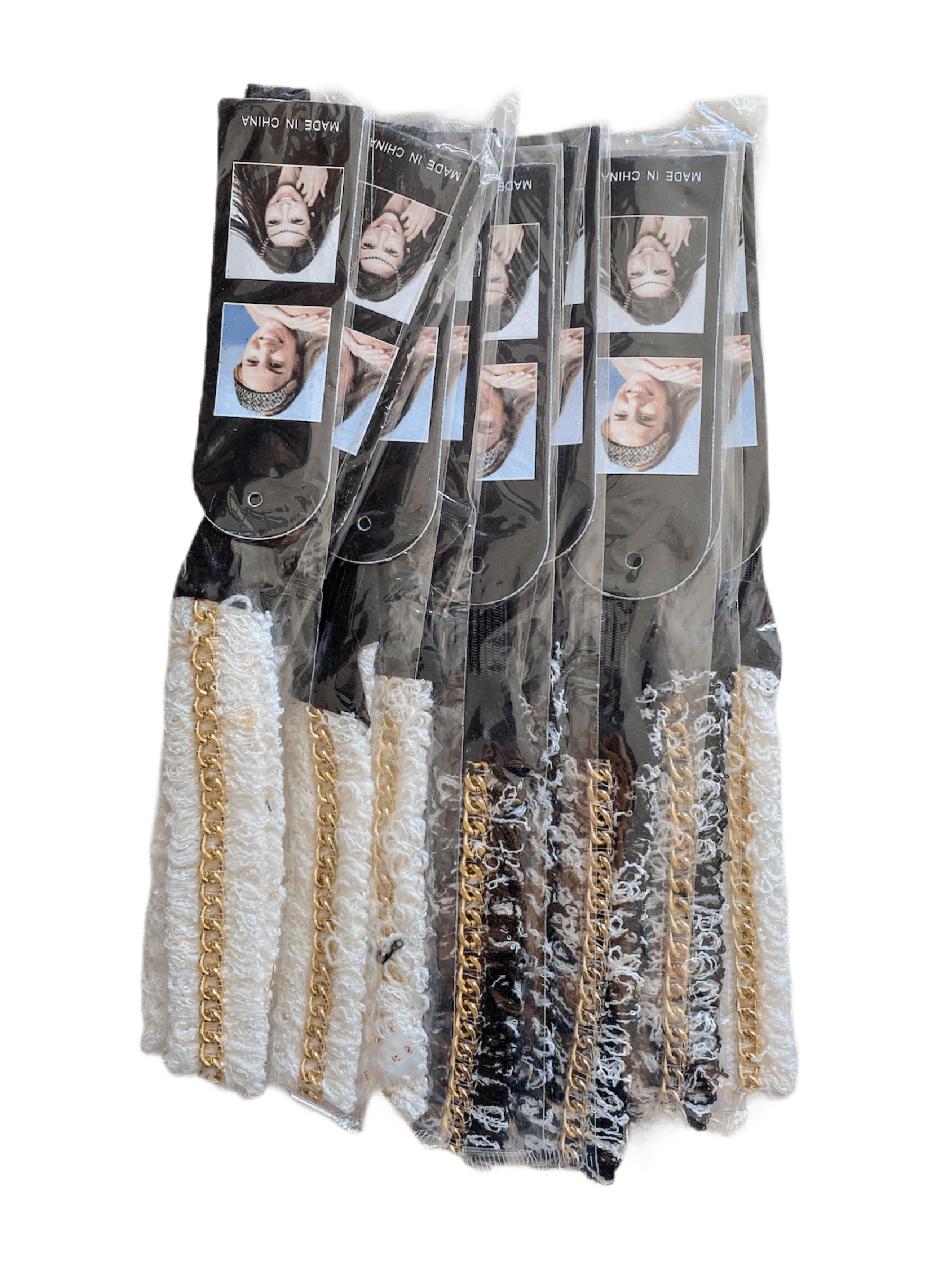 LOT DE 12 - Bandeaux élastique bohème avec chaîne 0,75€/unité | Grossiste-pro