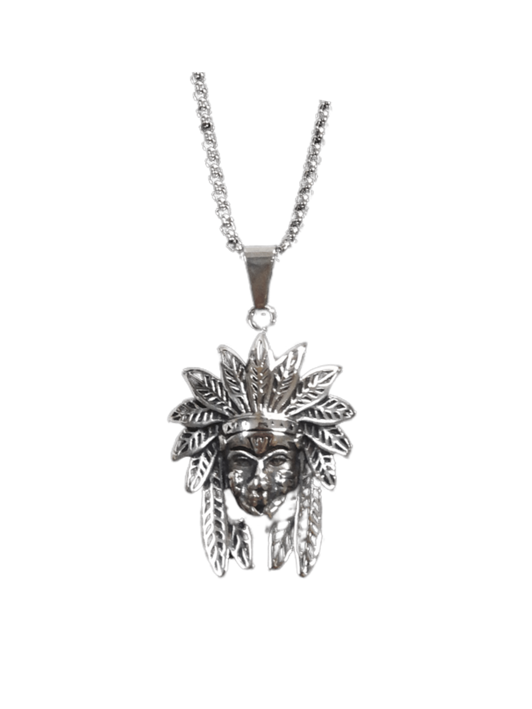 HOMME - LOT DE 2 - Collier pendentif indien acier inoxydable 5,00€/unité | Grossiste-pro