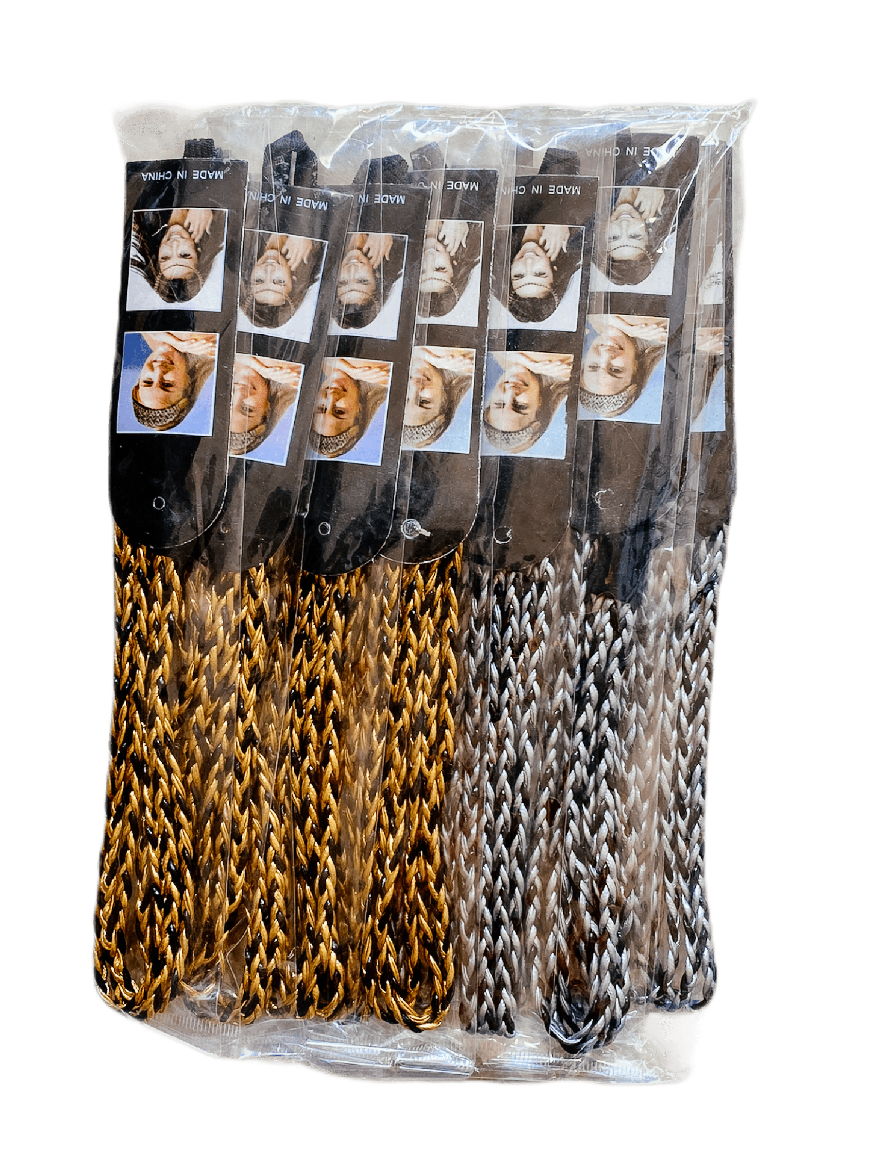 LOT DE 12 - Bandeaux tressés bicolore 0,50€/unité | Grossiste-pro