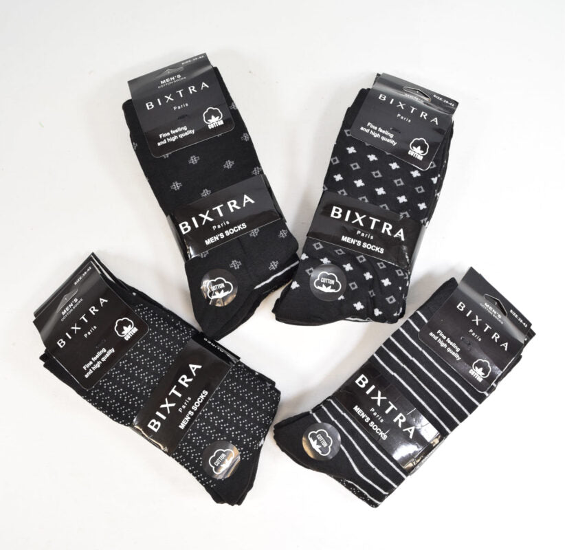 Chaussettes Homme noir Motifs Mélangés (x24)