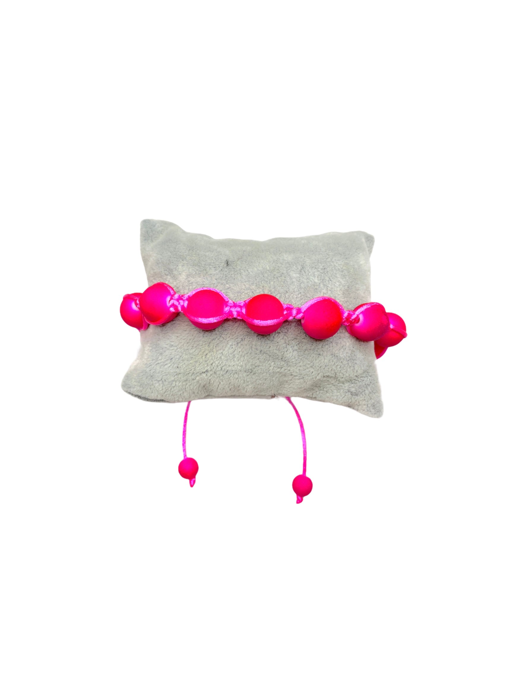 Bracelet fantaisie boules shambala couleurs fluo mélangées (x24)