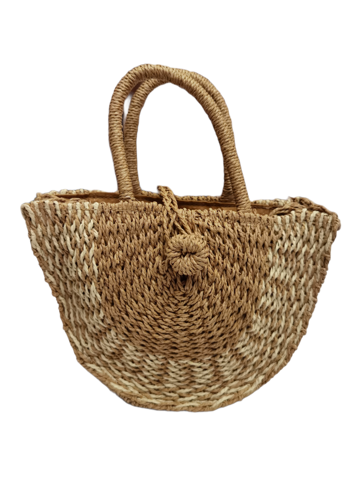 Sac panier paille semi-rond (x3)