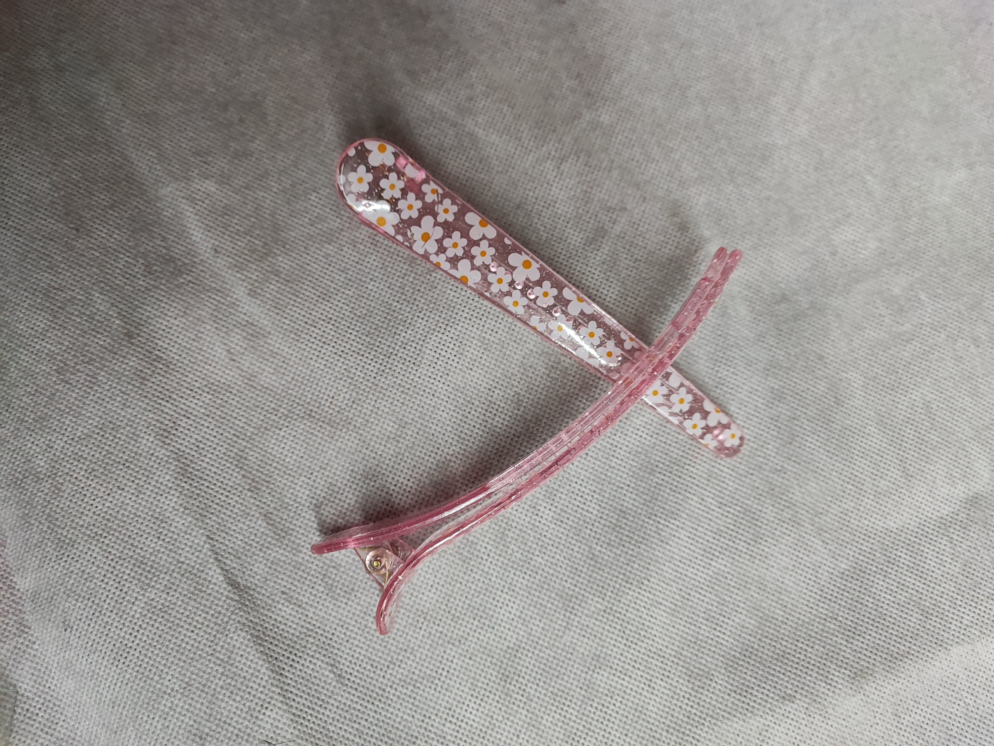 Barrette pince motif fleur (3x12)