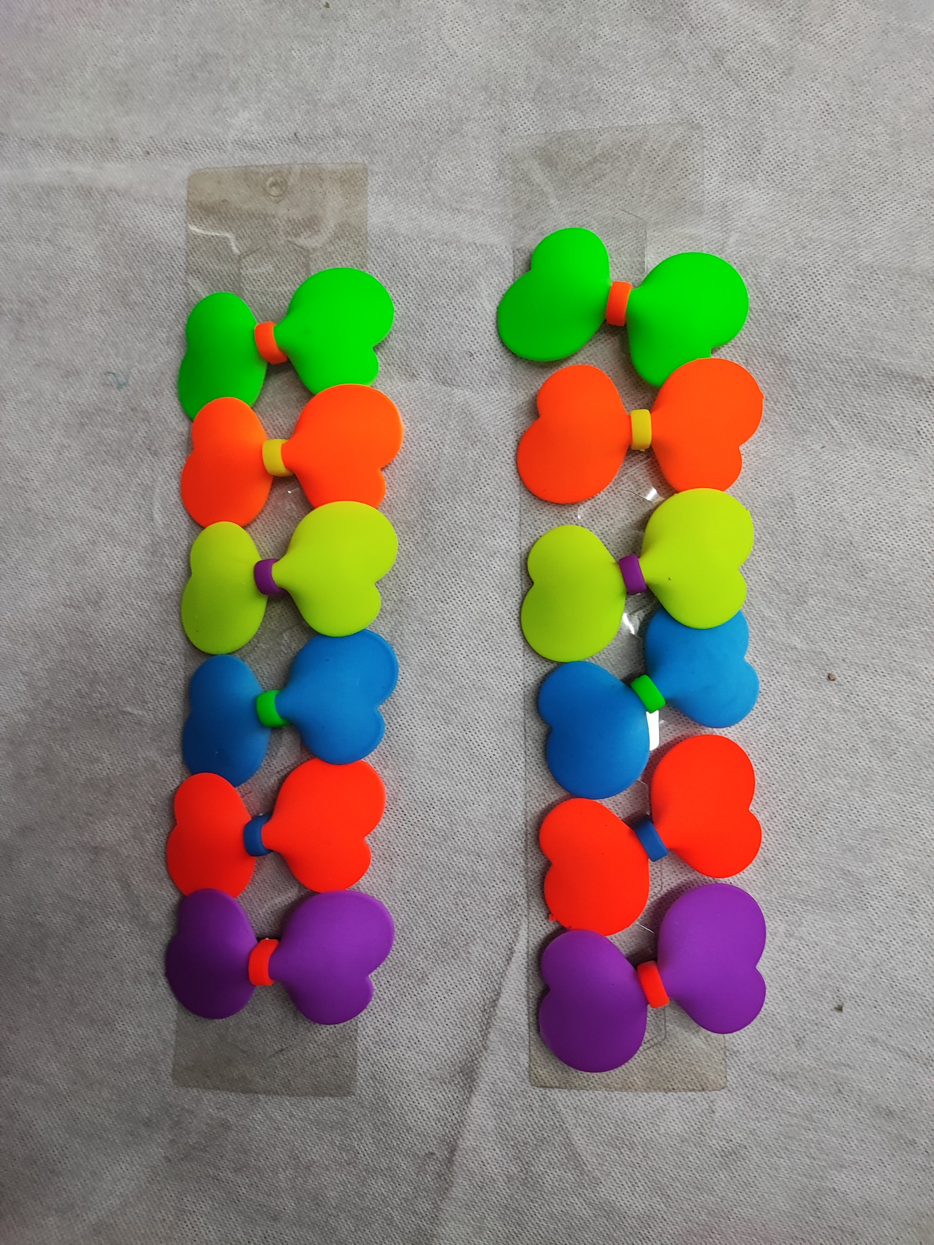 Barrette pince cheveux couleur fluo (3x12)
