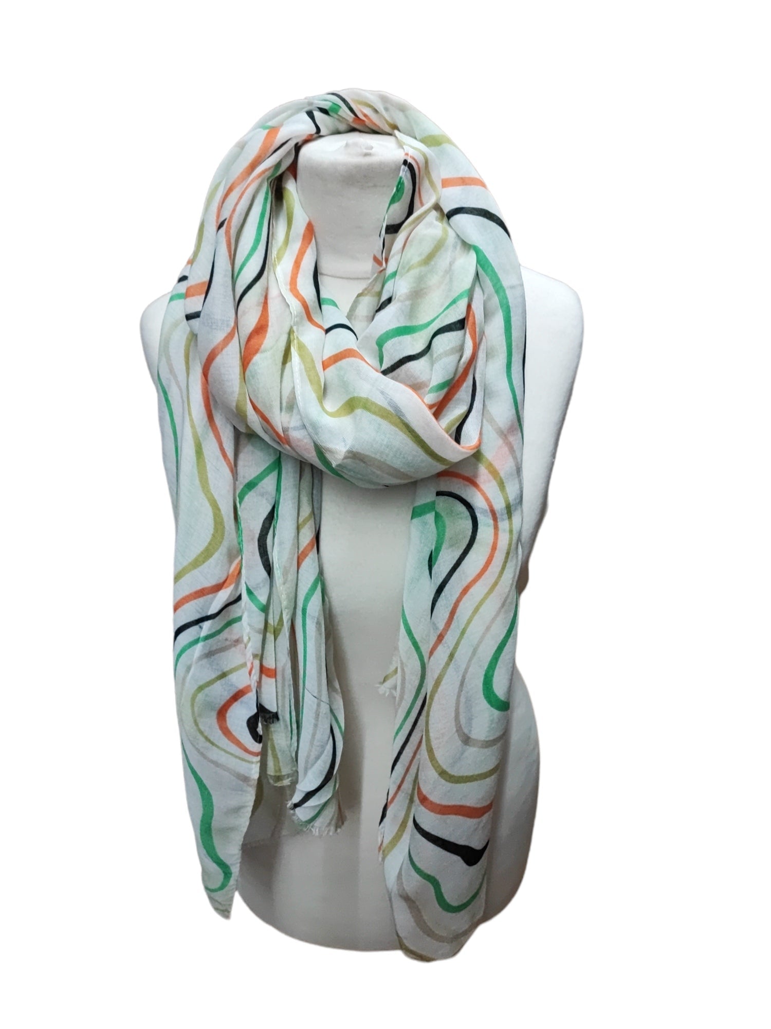 Foulards avec motif lignes colorées (x12)