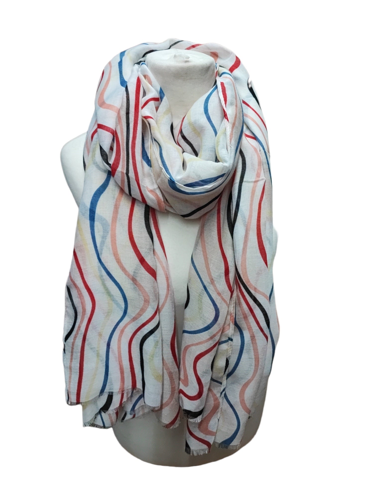 Foulards avec motif lignes colorées (x12)