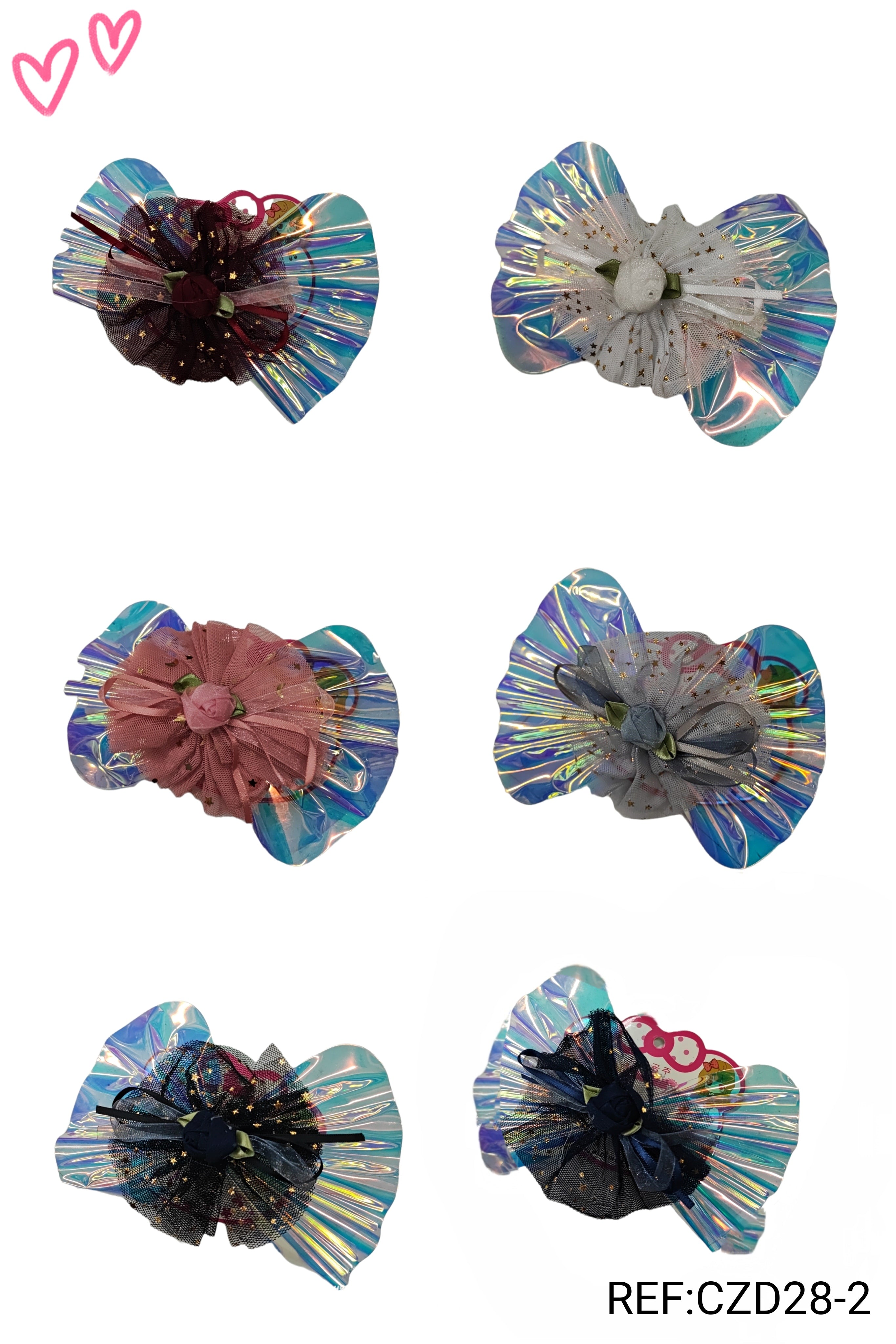 LOT DE 12 - Barrettes cheveux noeud fleur