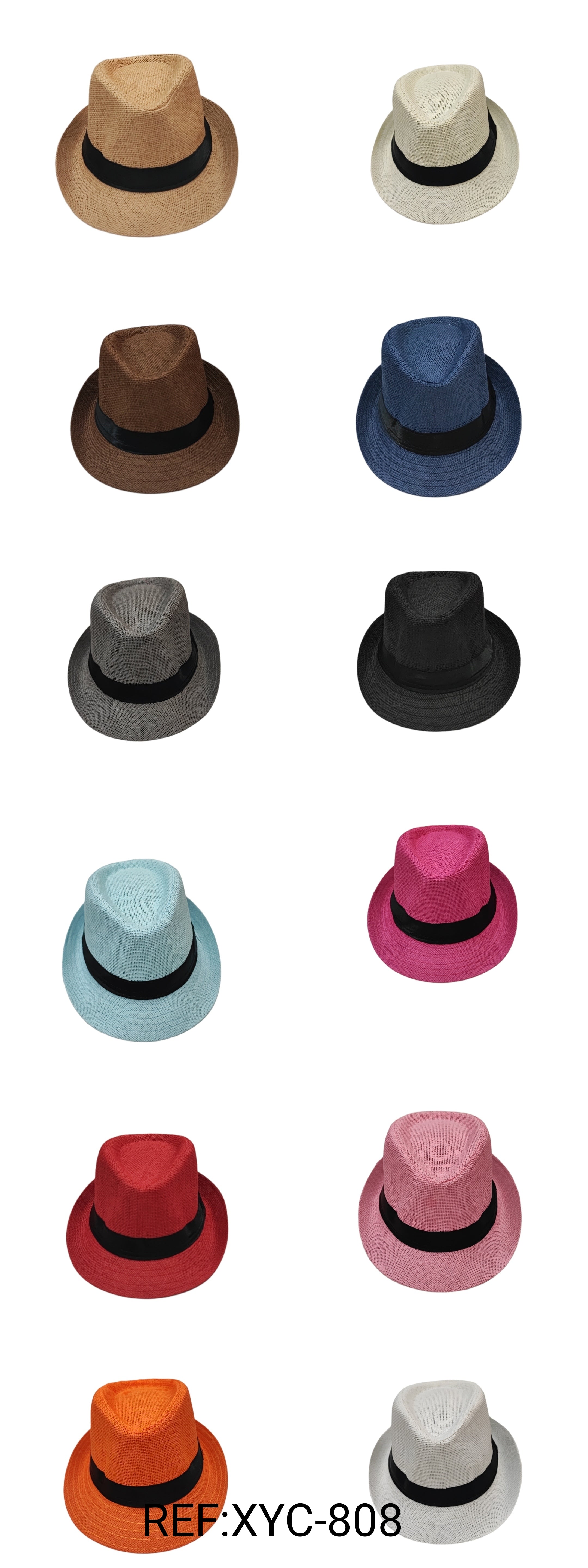 Chapeau enfant de paille trilby borsalino (x12)