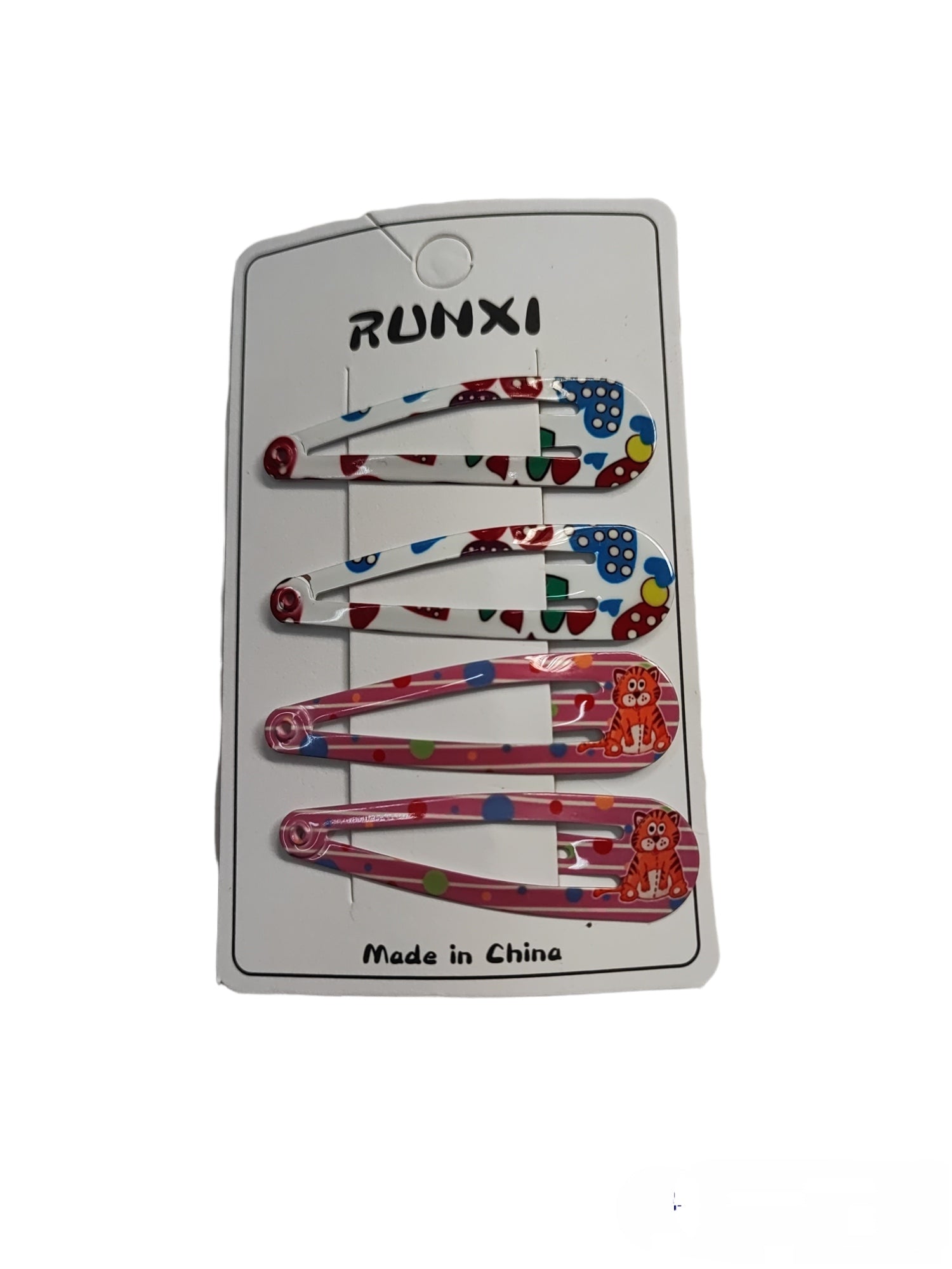 Plaque de 4 Barrettes enfant motif mélange (2x12)