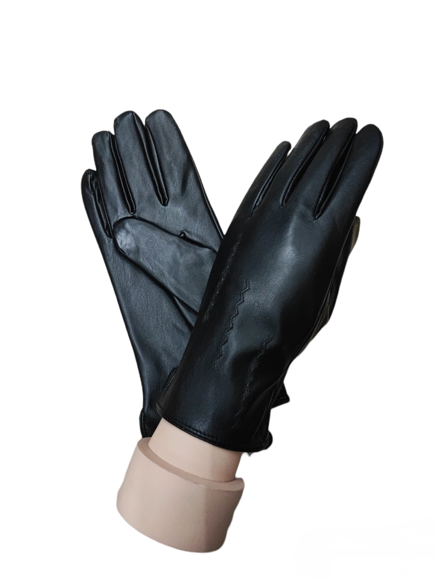 Gants tactiles simples simili-cuir (x6)