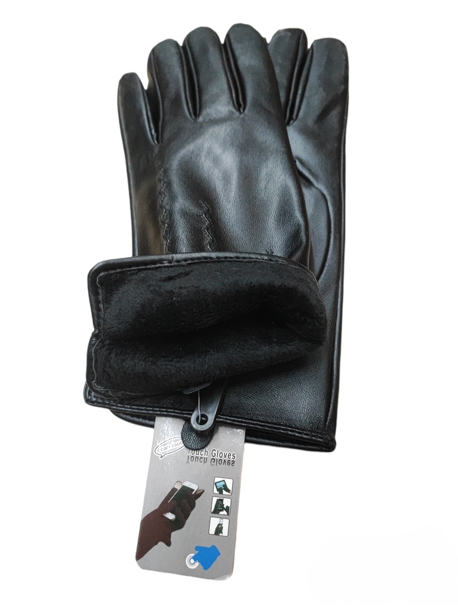 Gants tactiles simples simili-cuir (x6)