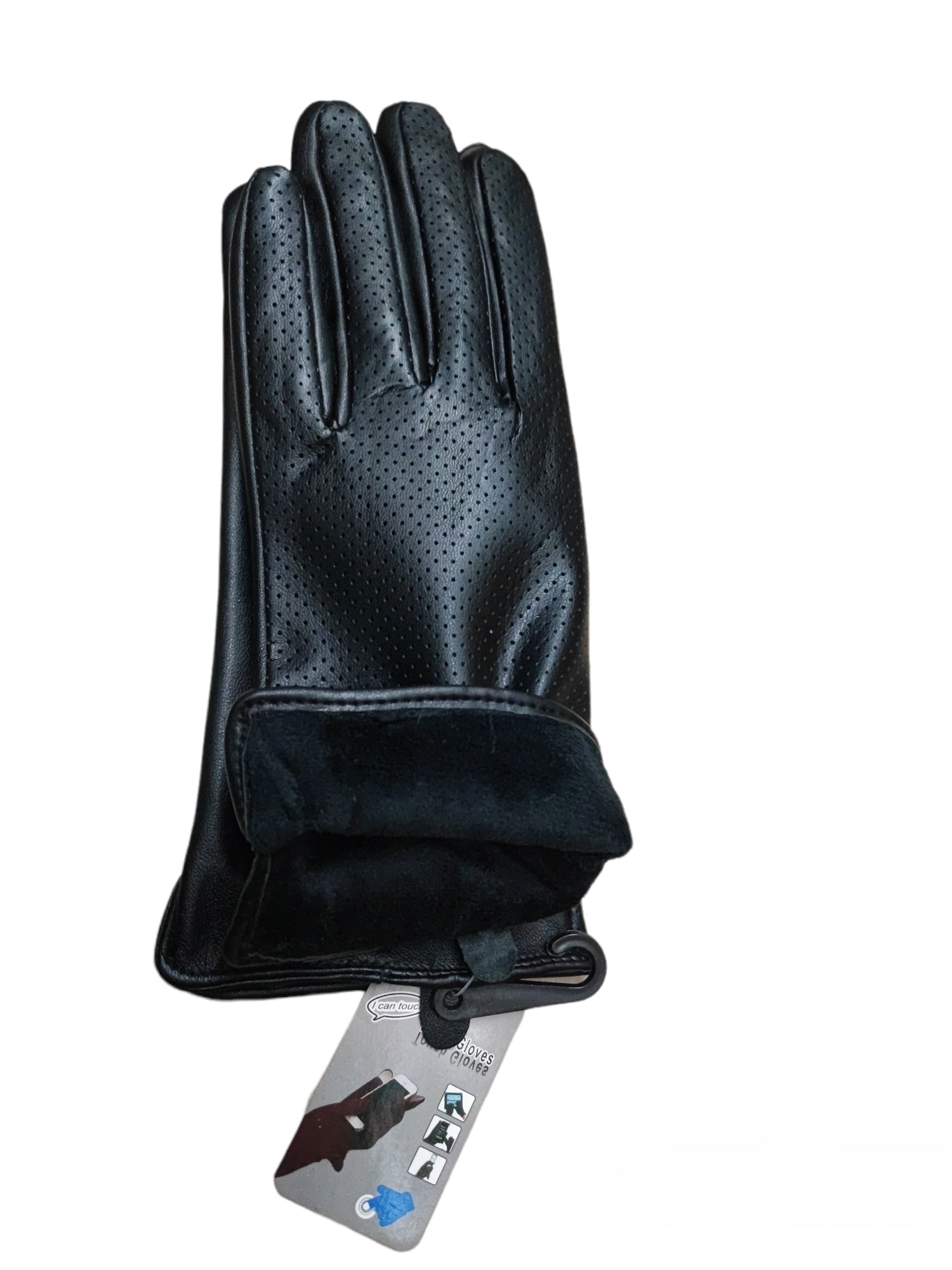 Gants tactiles simples boutons simili-cuir (x6)