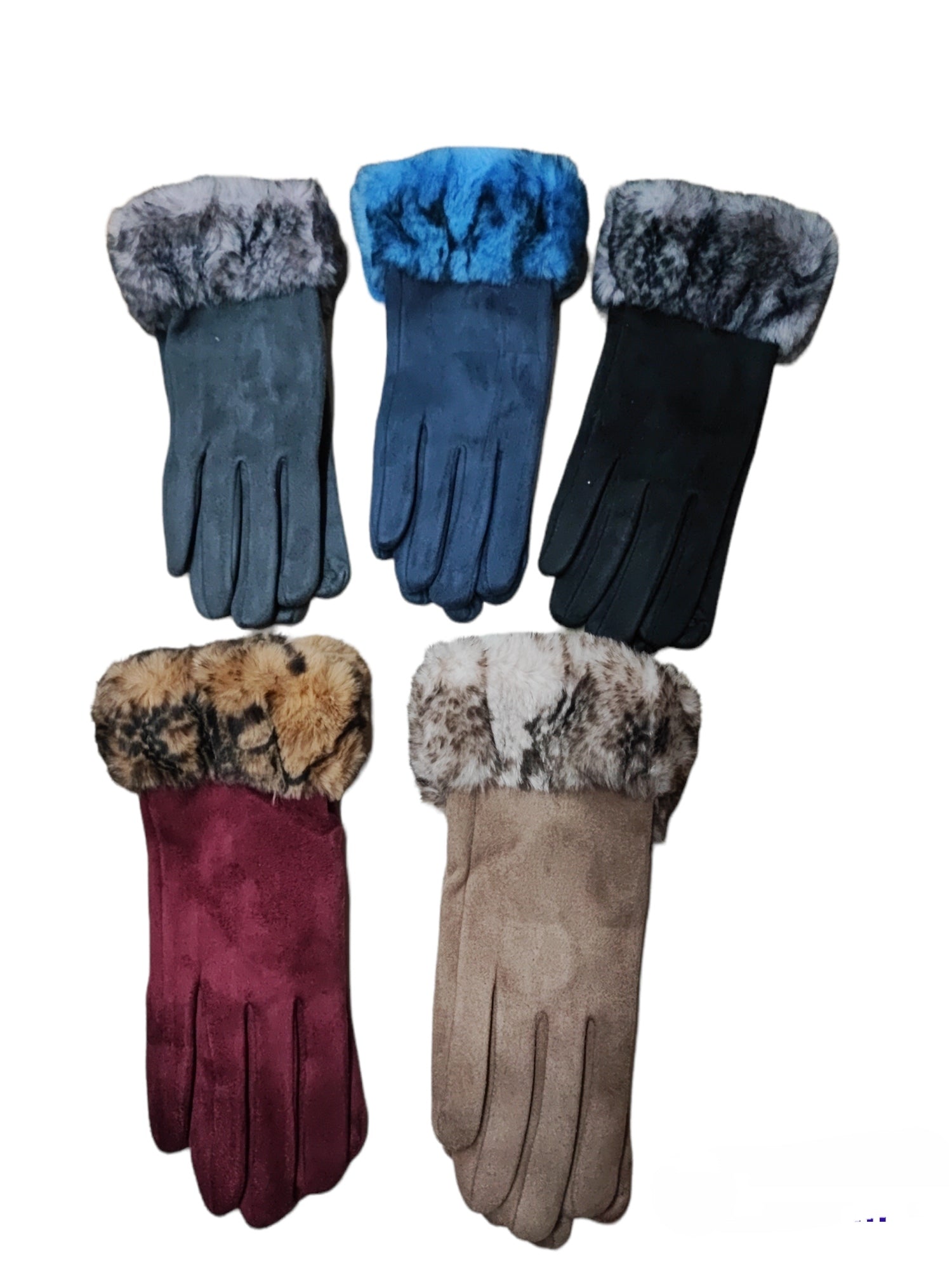 Gants tactiles Façon Cuir Fourrure