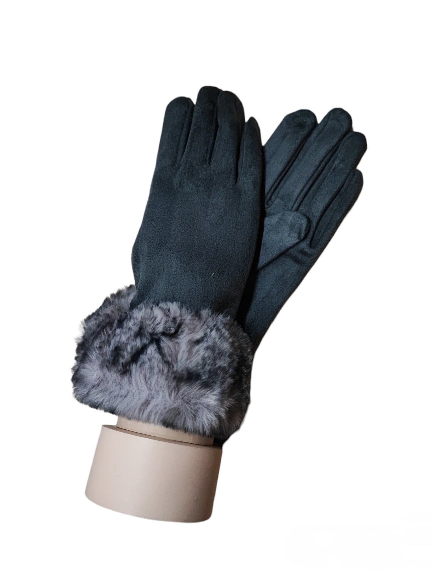 Gants tactiles Façon Cuir Fourrure