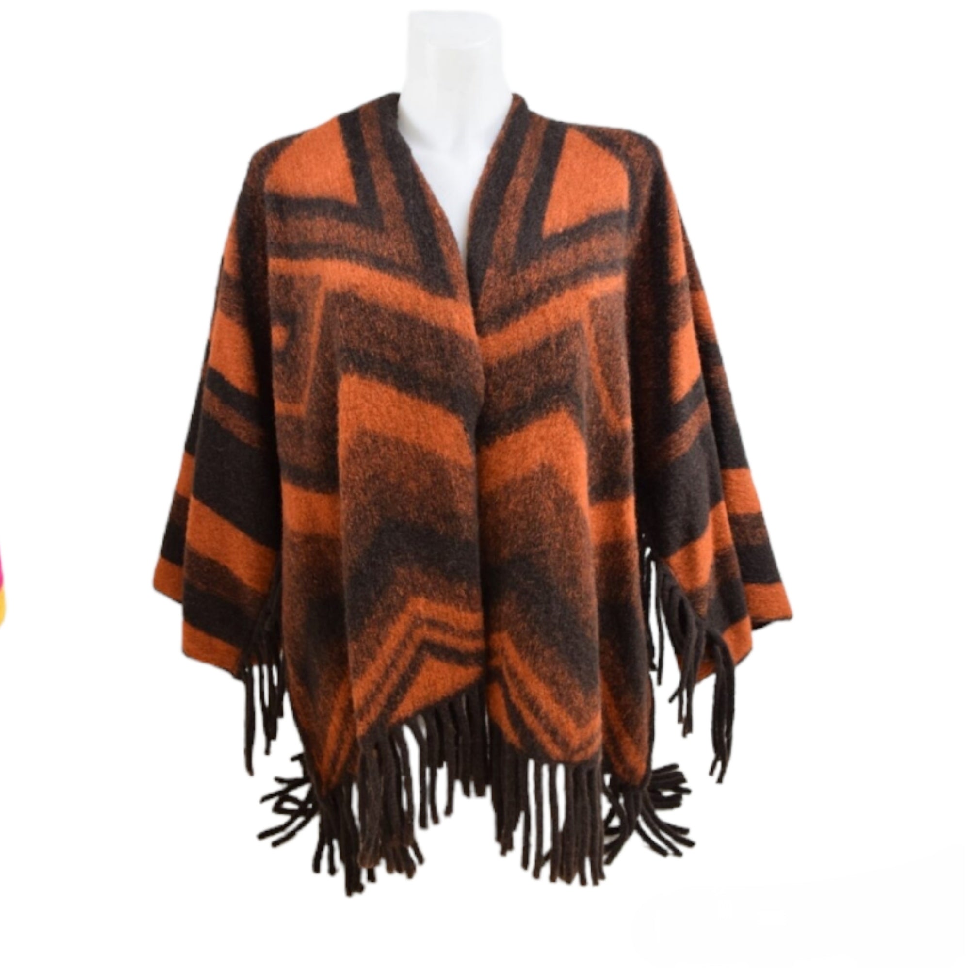 Poncho Laine Motif géométrie (x6)