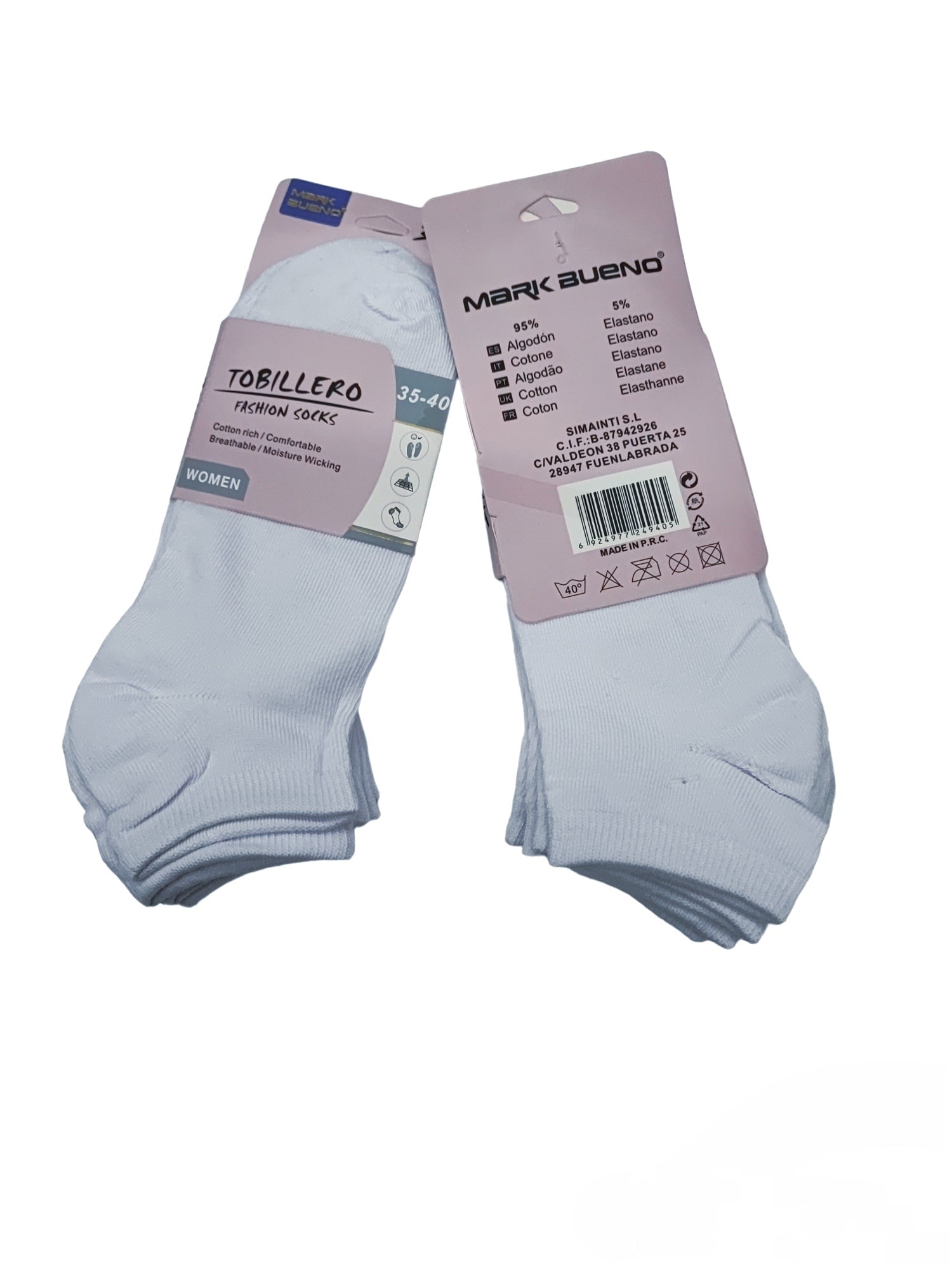 FEMME Chaussettes invisibles 95% coton T35-40  (x24)