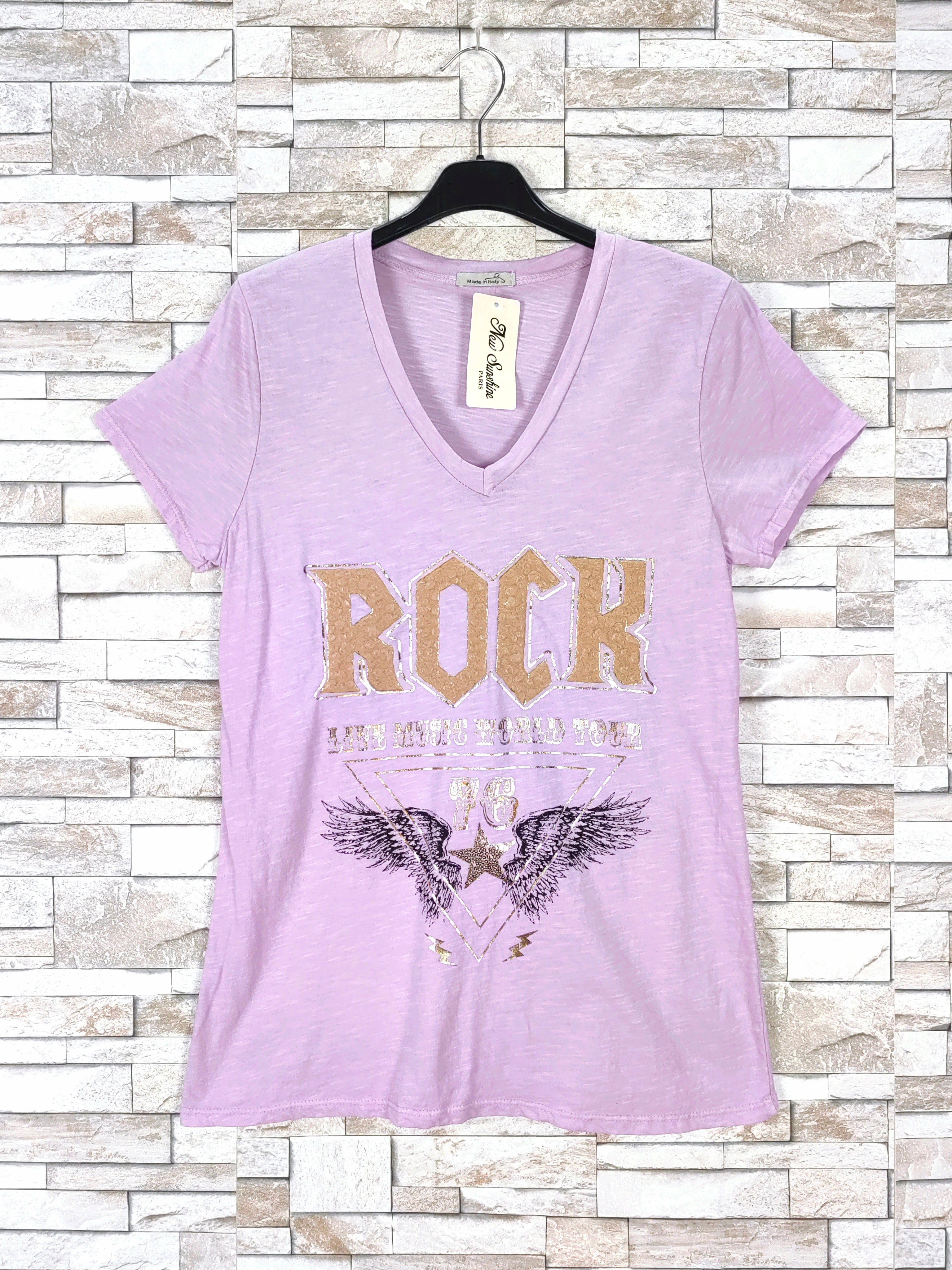 T-shirt col v "Rock"
(
X9)