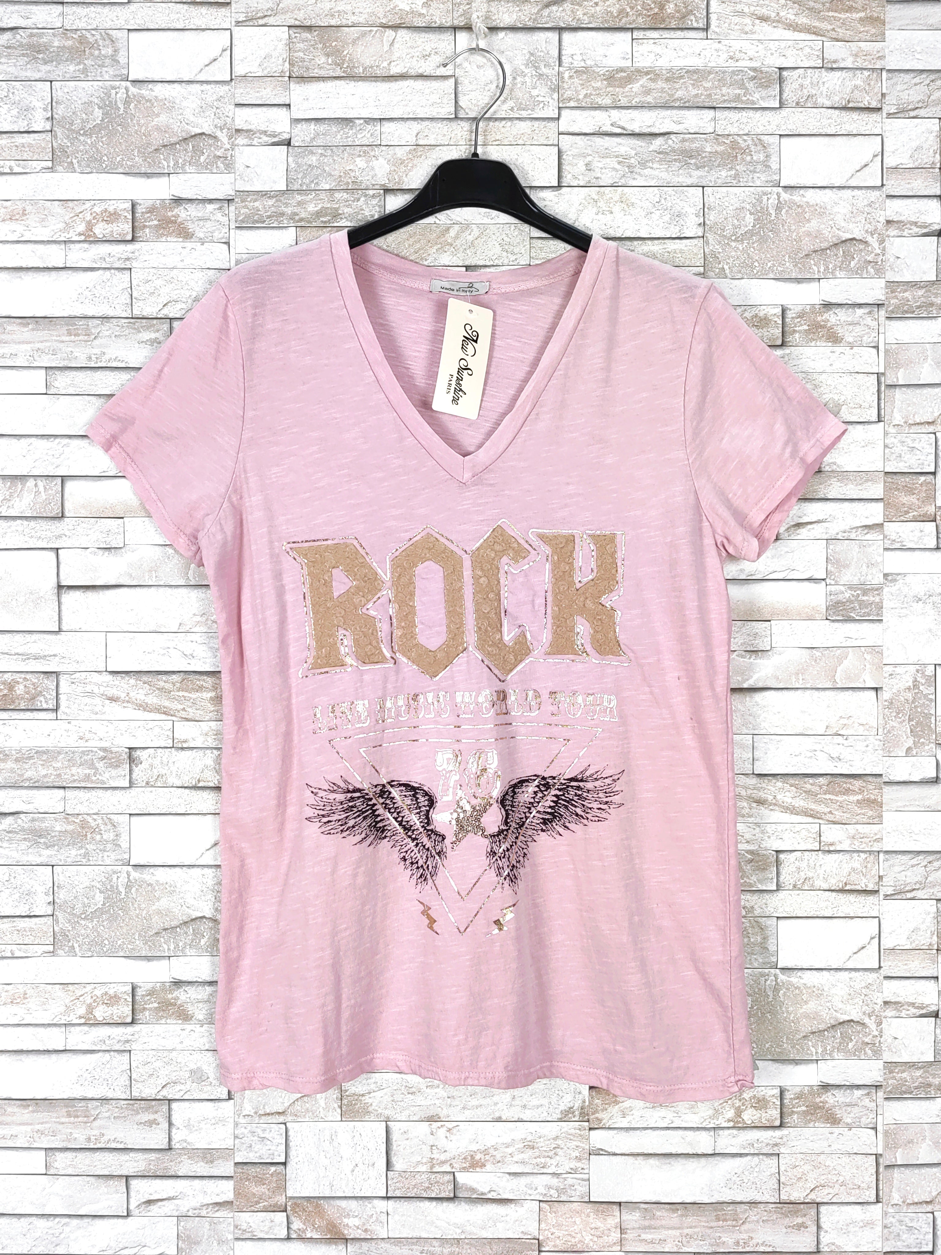 T-shirt col v "Rock"
(
X9)