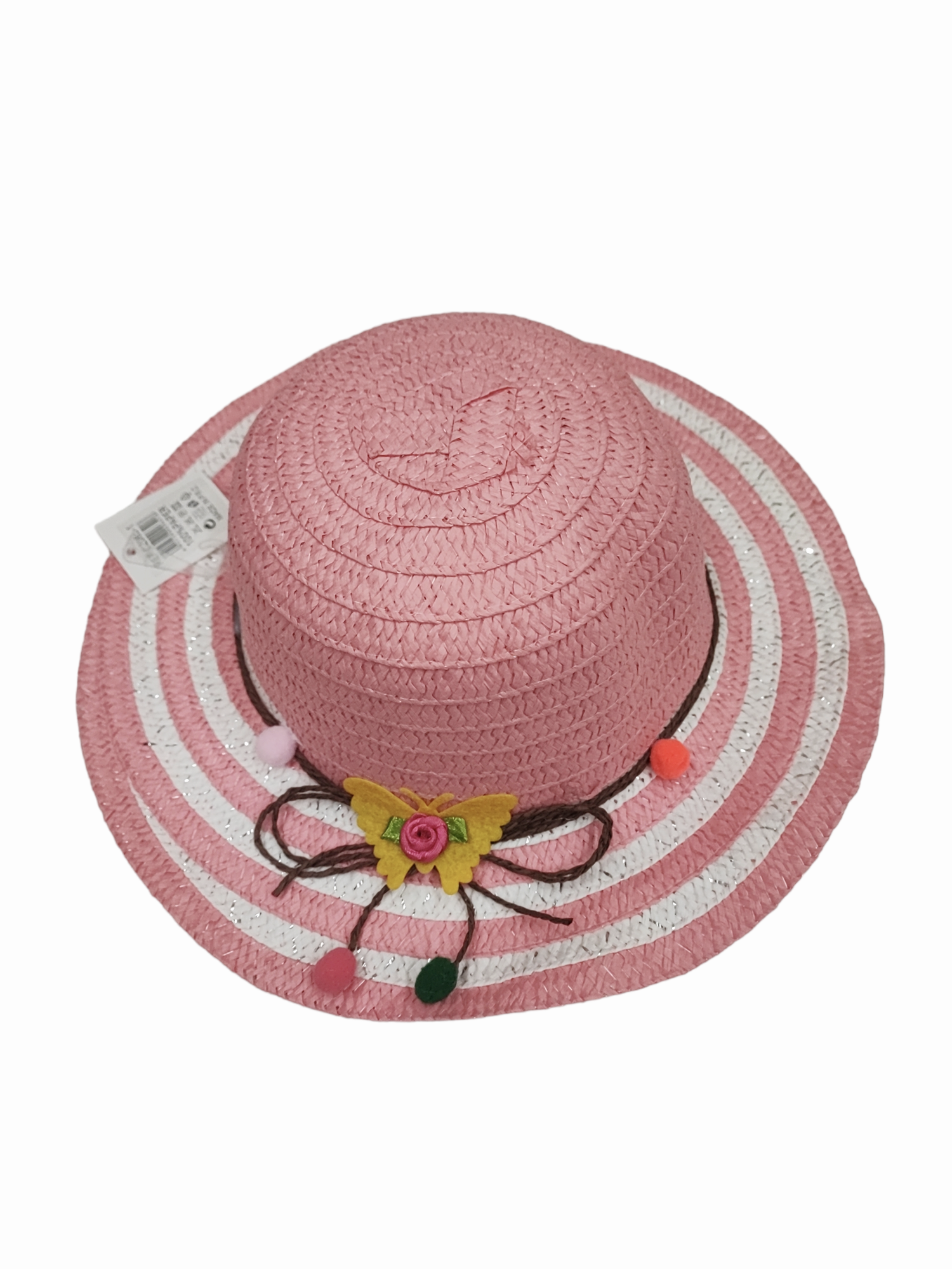 Chapeaux de paille taille enfant motif  Papillon(x12)