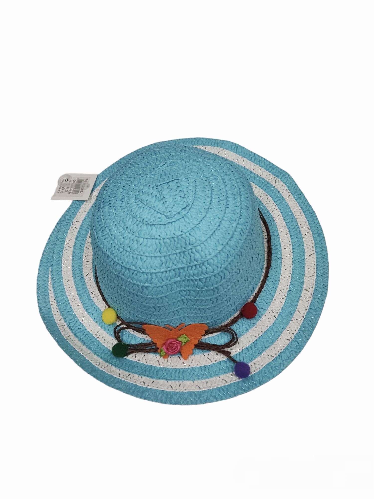 Chapeaux de paille taille enfant motif  Papillon(x12)