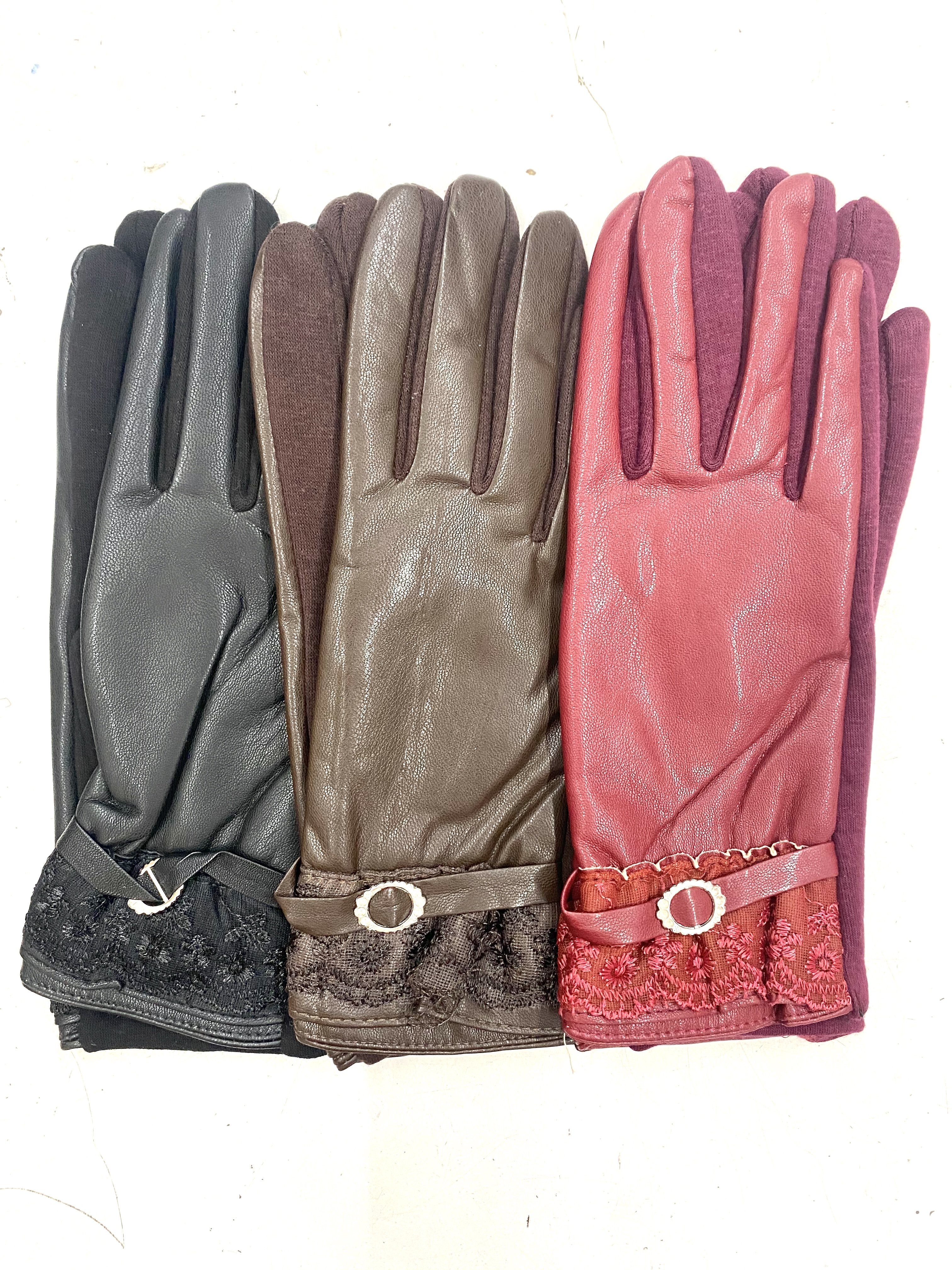 Gants pu froufrou (x12) 2,50€/paire | Grossiste-pro