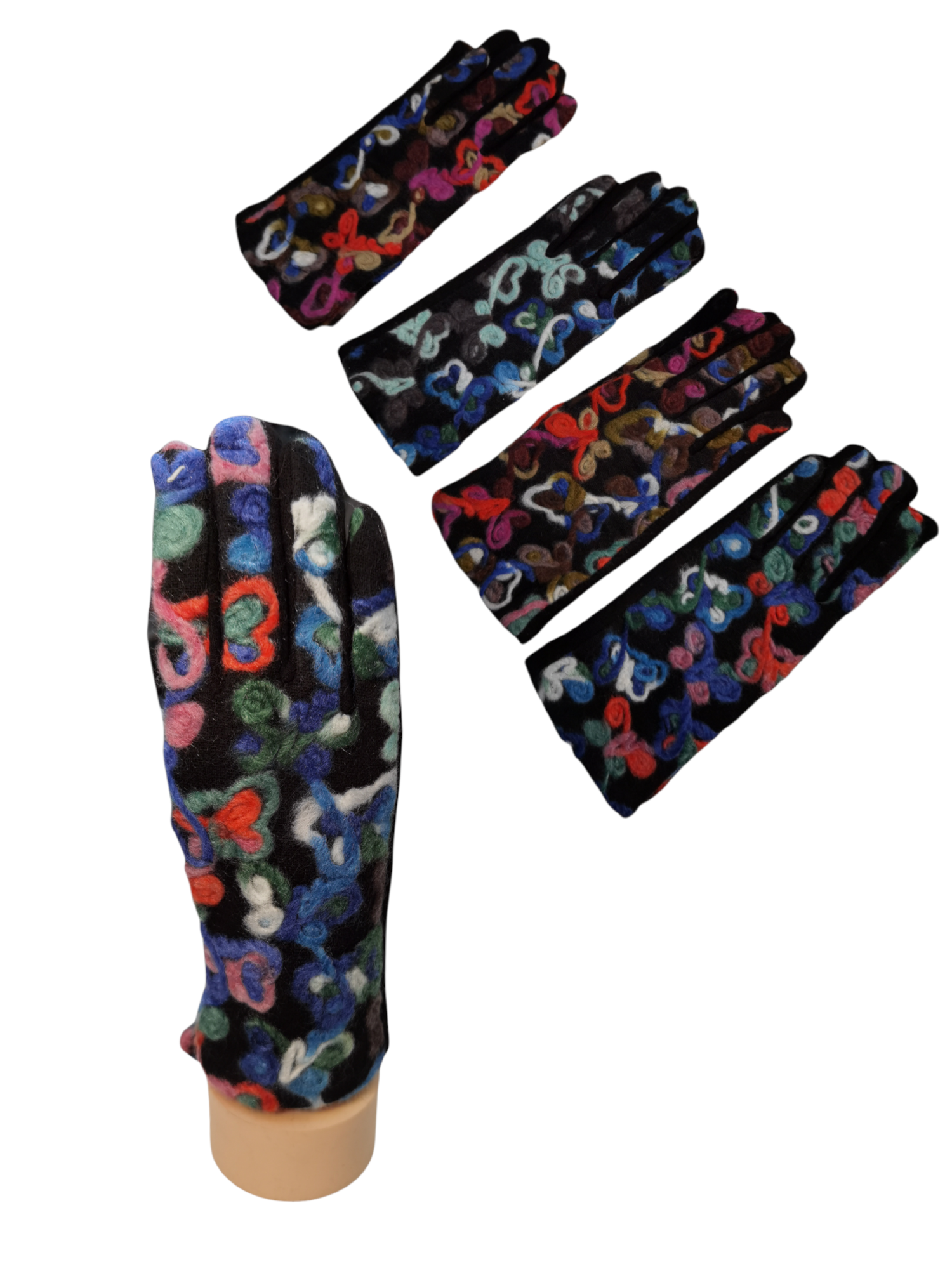 Gants tactiles files colorés (x12)