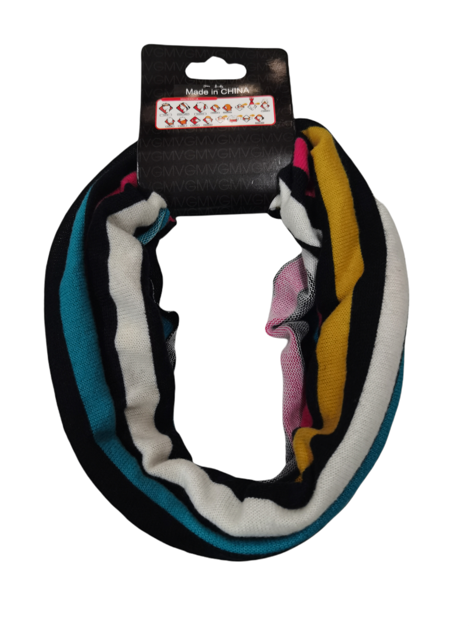 Snood 2-en-1 tour de cou Bandeau motif (x12)