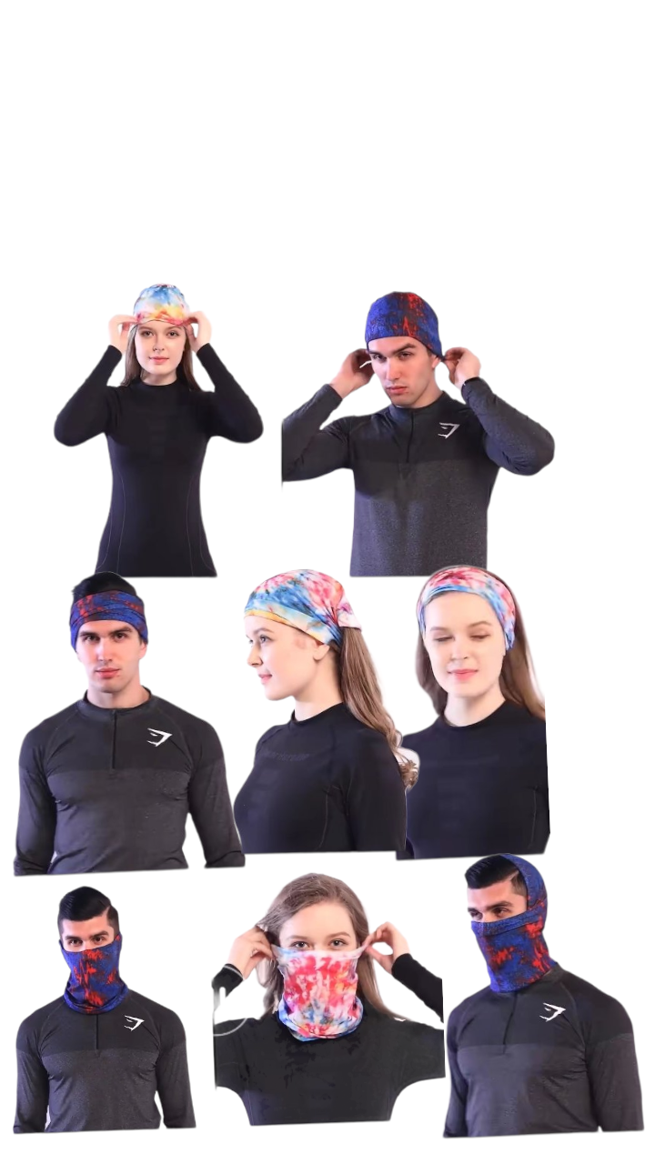 Snood 2-en-1 tour de cou Bandeau motif (x12)