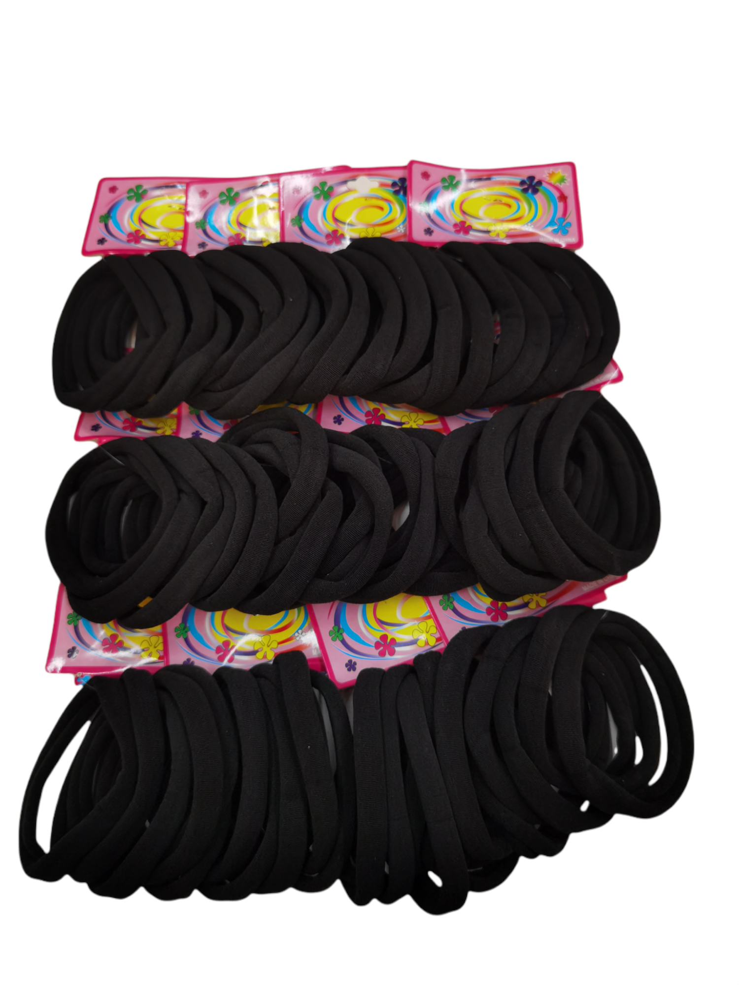 Paquet de 12 Élastiques noirs simples (x6)